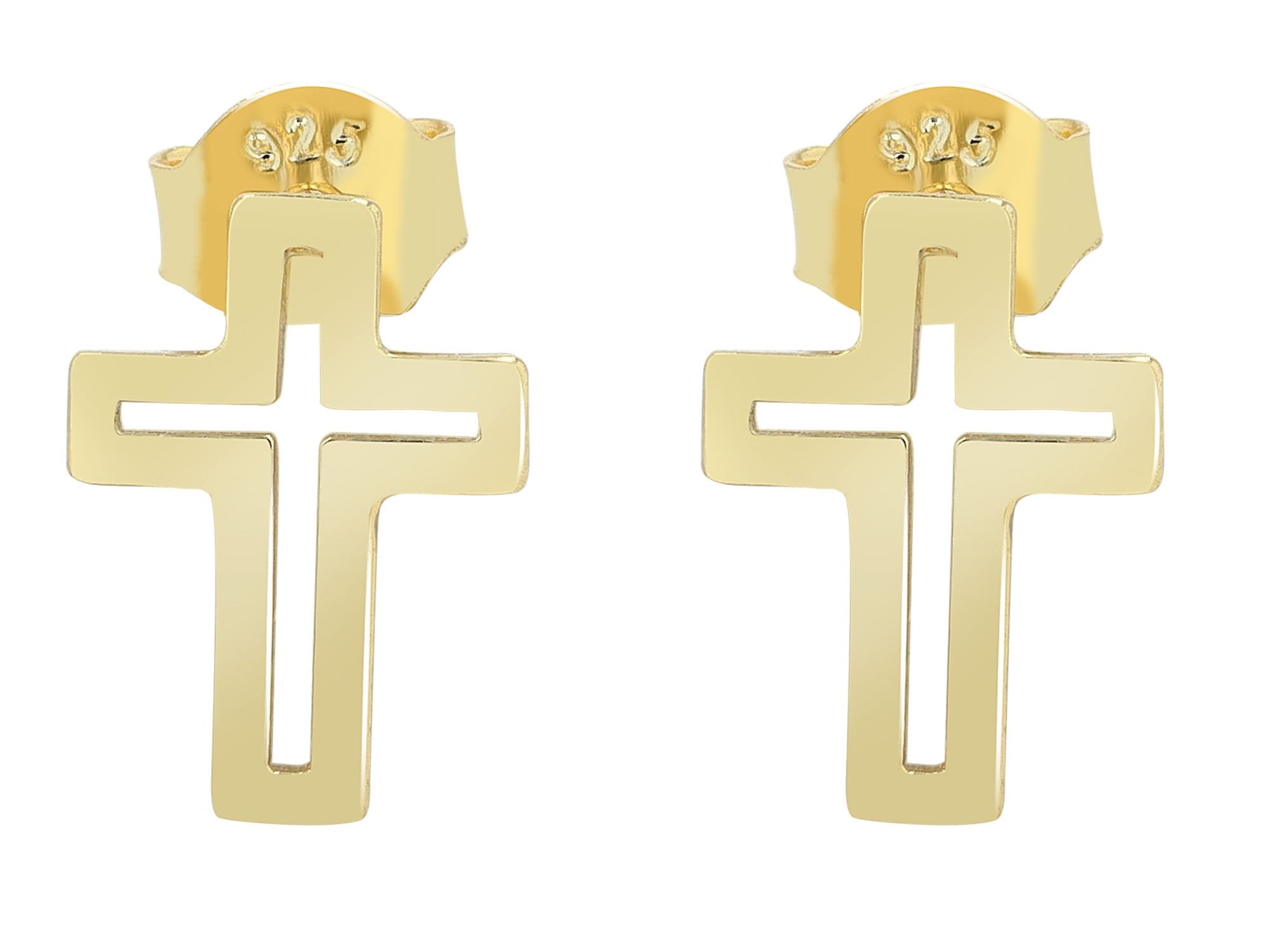 Adelia´s Paar Ohrstecker »Damen Ohrringe ¿ Ohrstecker Kreuz aus 925 Silber«