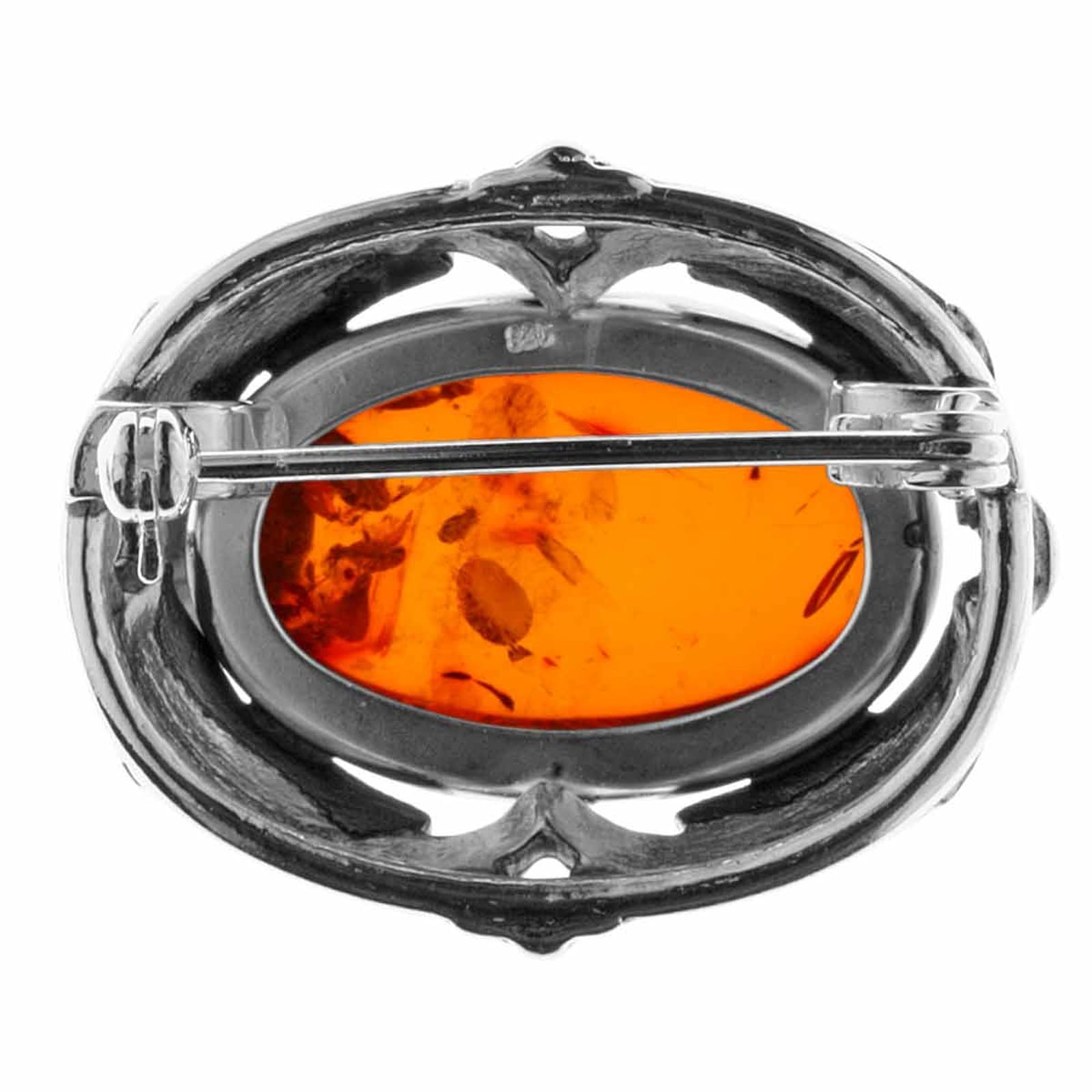 OSTSEE-SCHMUCK Brosche »- Fischland 28x23 mm - Silber 925/000 - Bernstein«