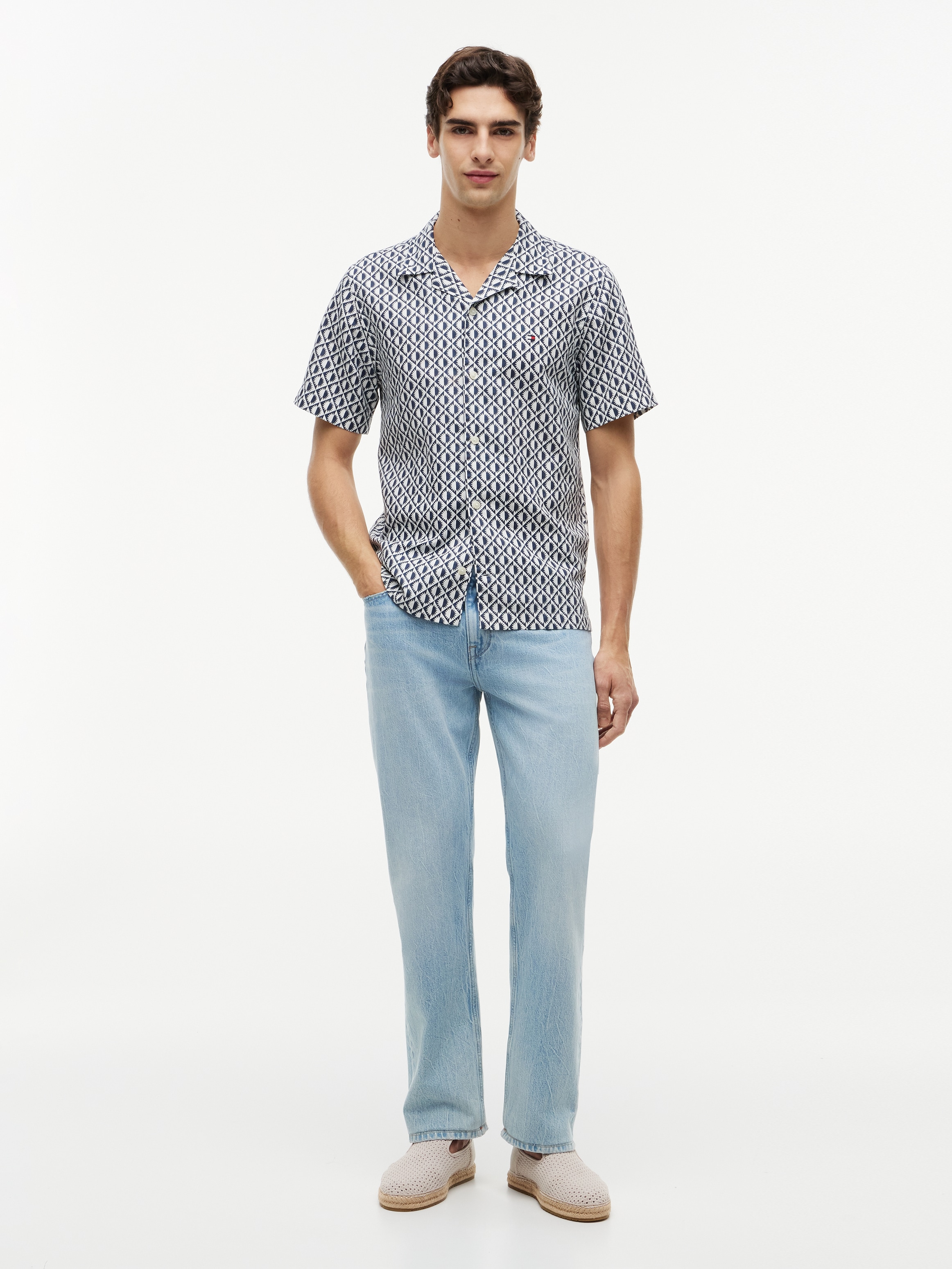 Tommy Hilfiger Kurzarmhemd »LINEN BLEND AOP SS RF SHIRT« aus Leinenmix mit Print