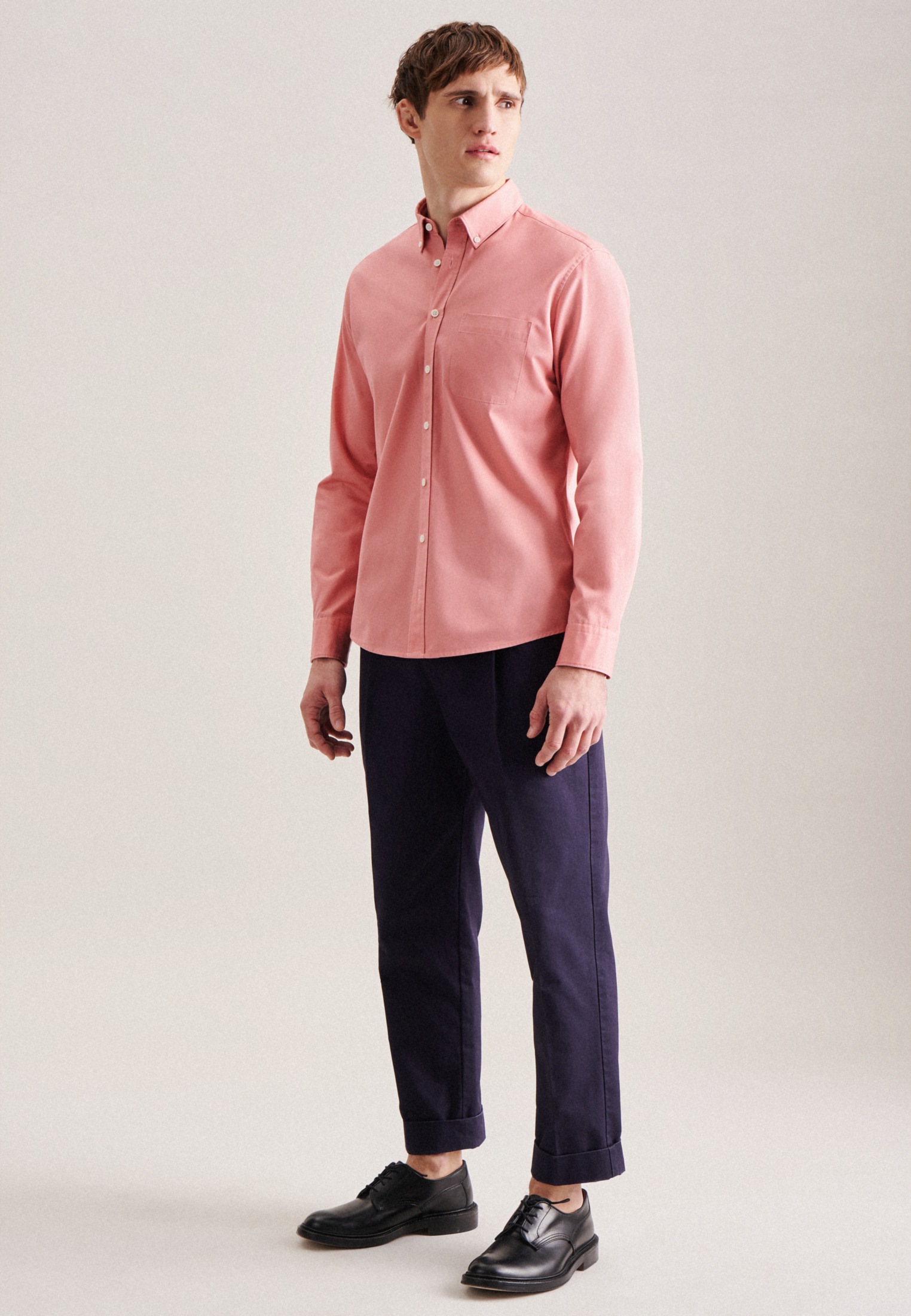 seidensticker Businesshemd »Schwarze Rose«, Regular Langarm Button-Down-Kragen Uni