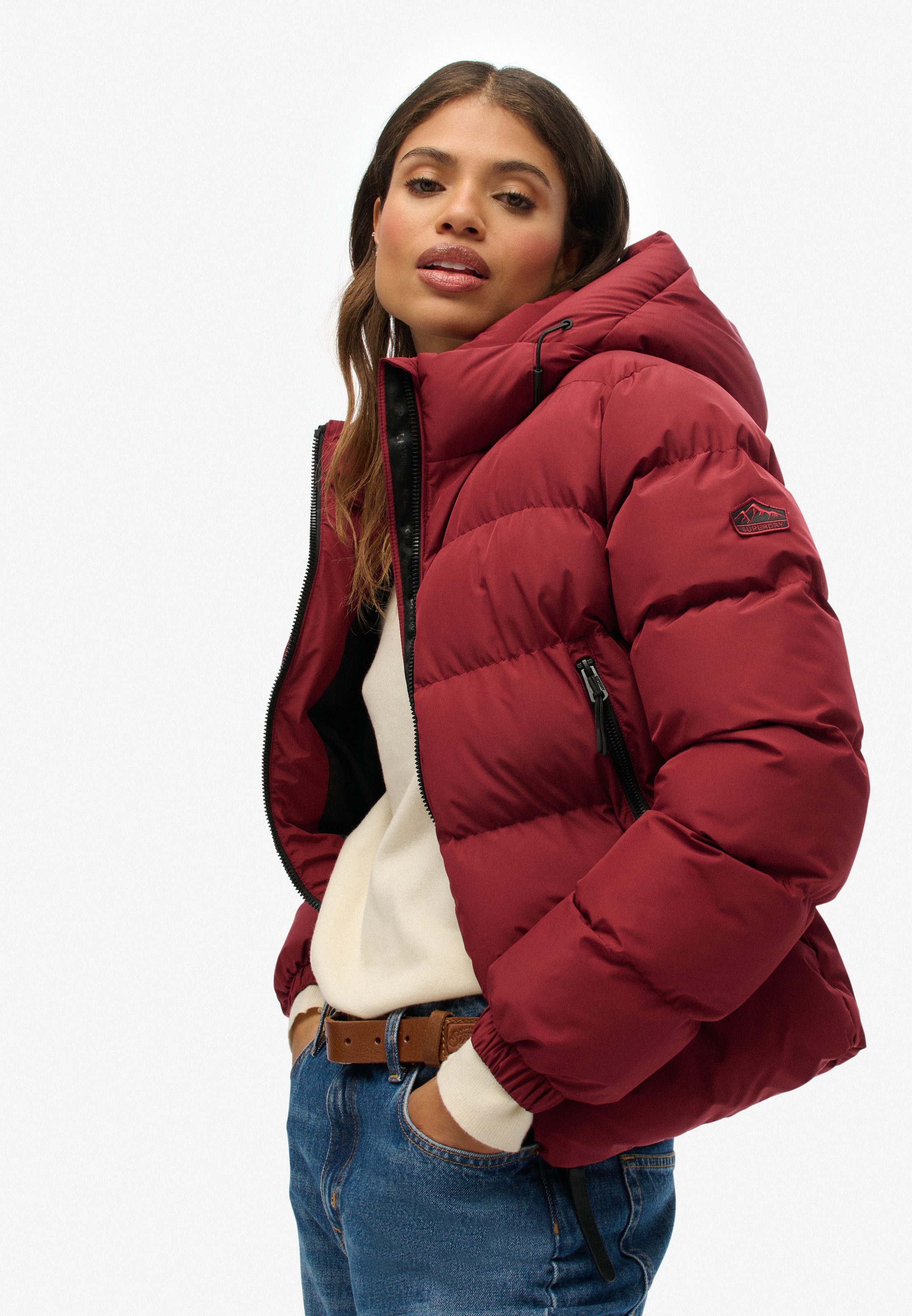 Superdry Steppjacke »HOODED SPORTS PUFFER JACKET« mit Kapuze