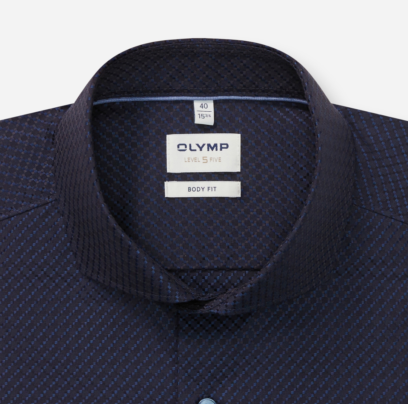 OLYMP Langarmhemd »Level 5« Businesshemd, body fit, mit feiner Struktur, Haifischkragen