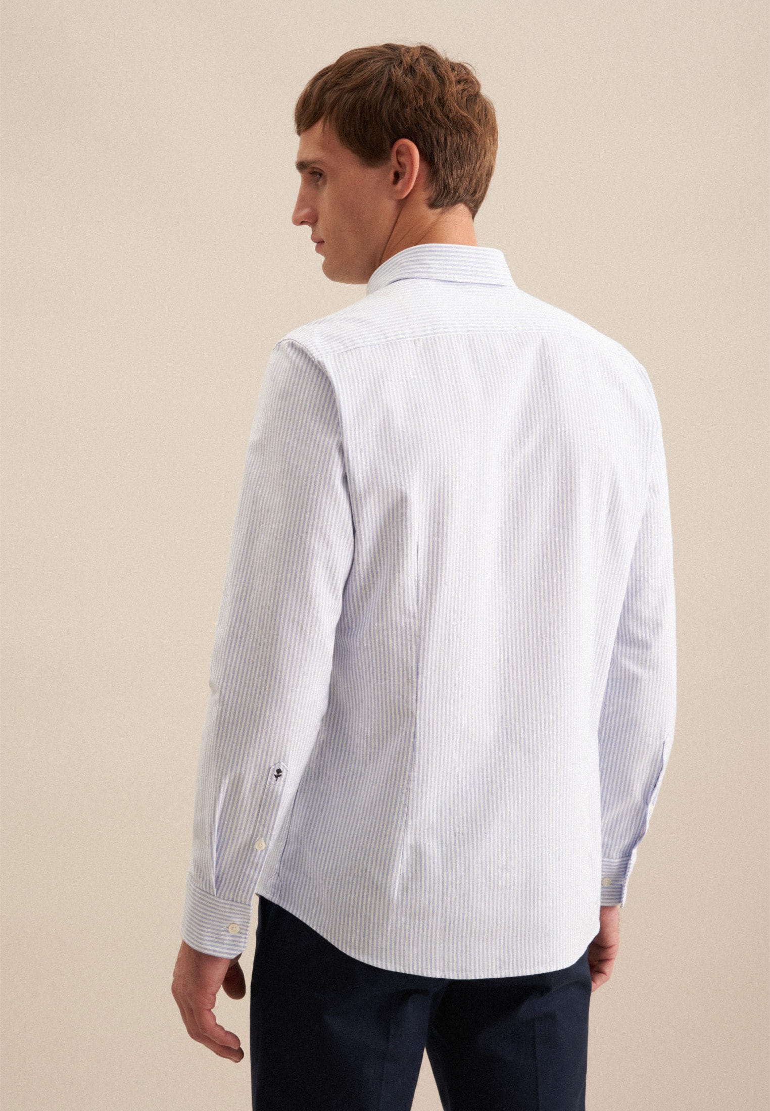 seidensticker Businesshemd, Slim 1/1 Button-Down-Kragen Gestreift