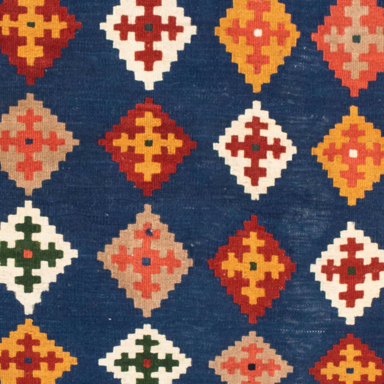 morgenland Wollteppich »Kelim - Oriental quadratisch - 98 x 98 cm - dunkelblau«, quadratisch, Wohnzimmer, Einzelstück