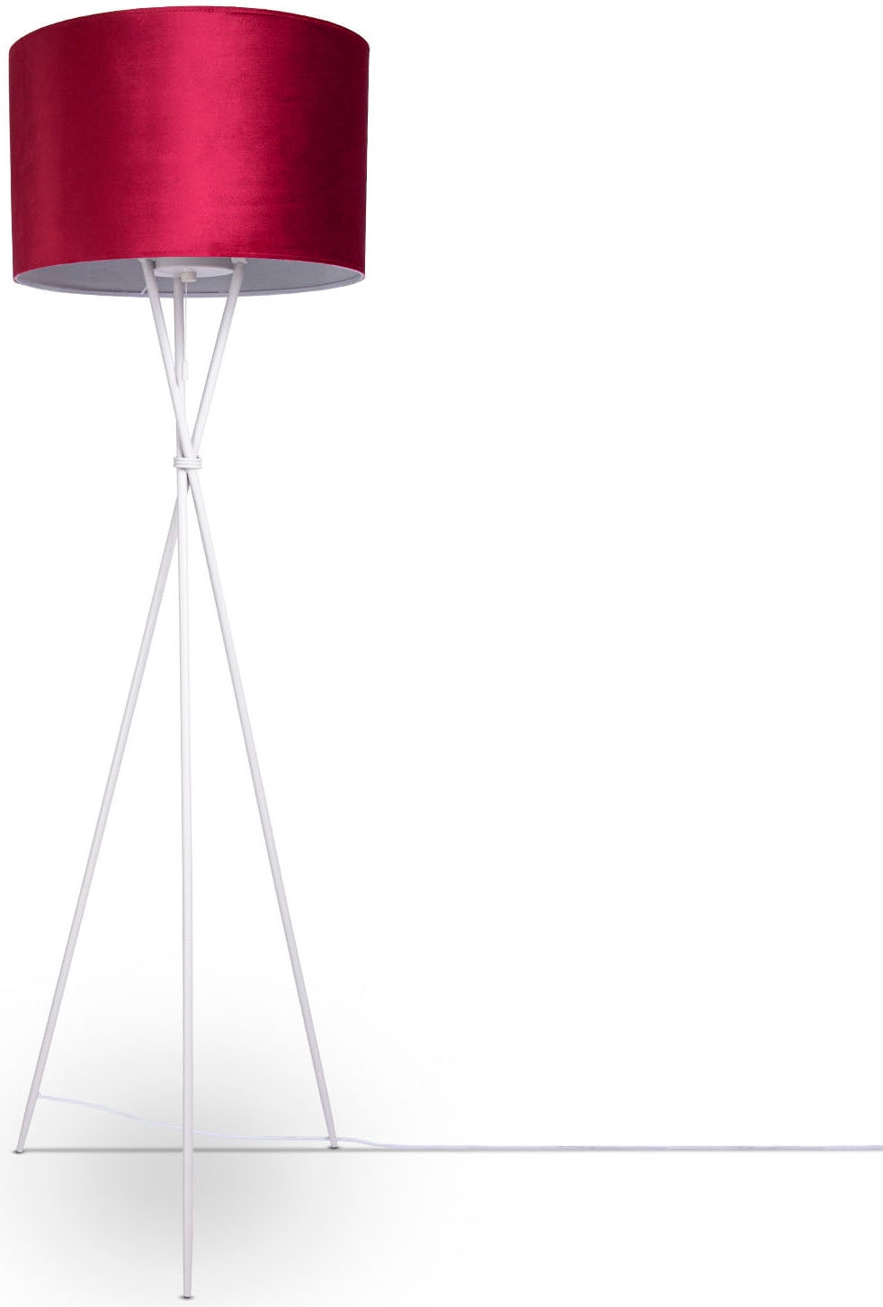 Paco Home Stehlampe Dreibein 177,5cm Velour Wohnzimmer bei E27 kaufen Filigran Standleuchte online »Kate OTTO uni Höhe Color«