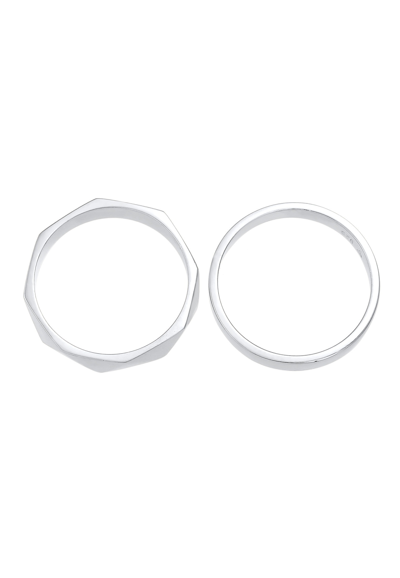 Elli Ring-Set »Ring Bandring Basic Hexagon Element (2 tlg) 925 Silber«