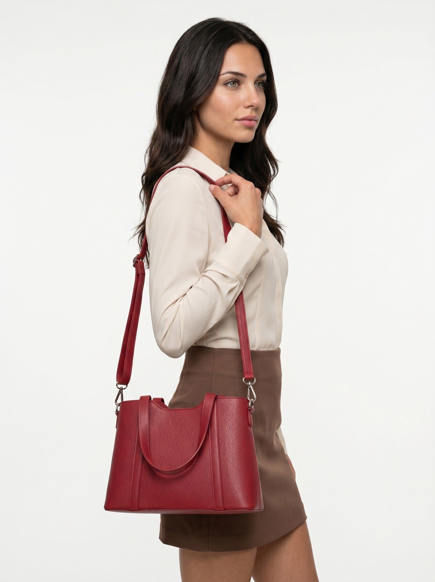 Cluty Henkeltasche echt Leder, Made in Italy
