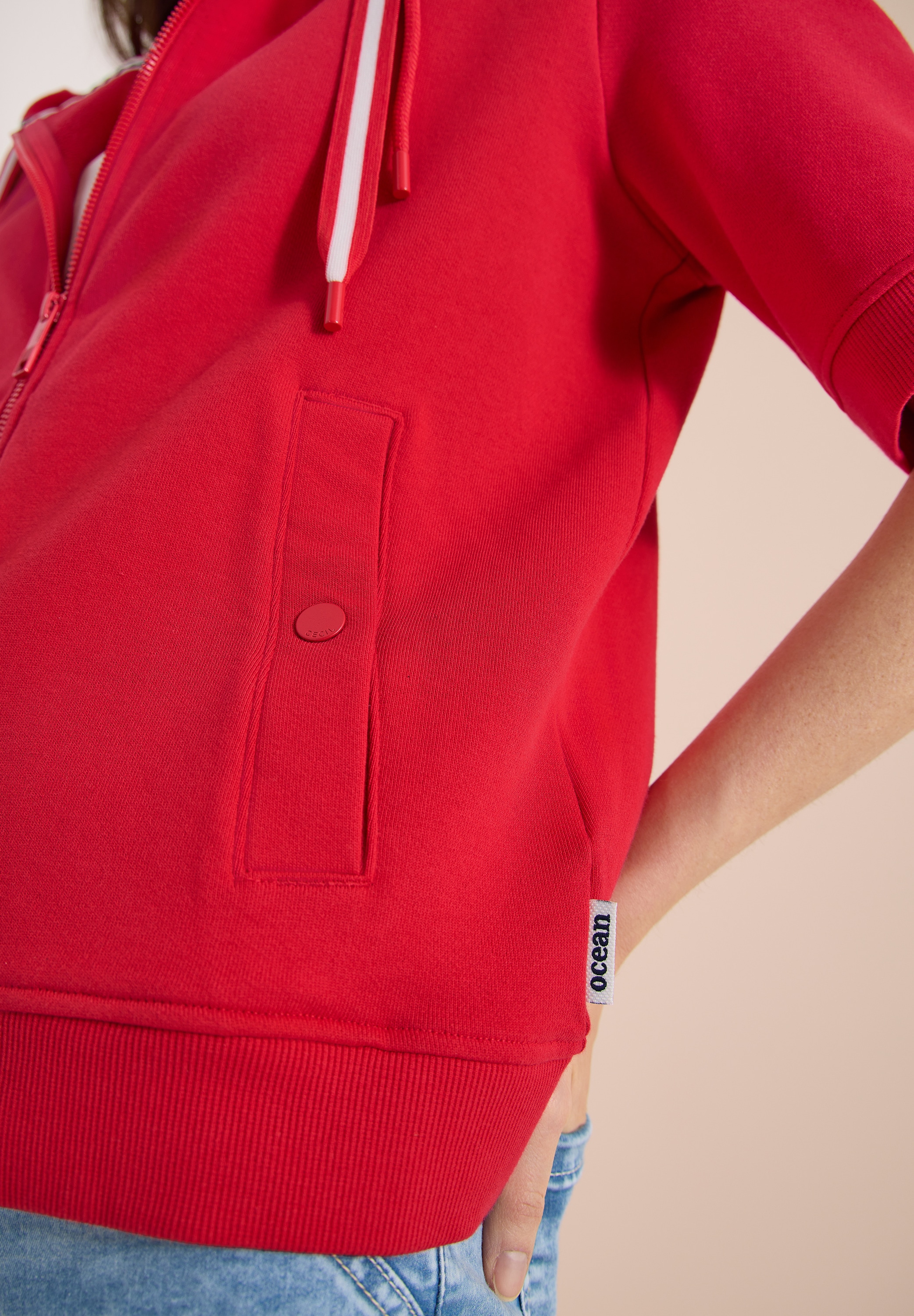 Cecil Sweatjacke Kurzarm Sweatjacke mit Kapuze