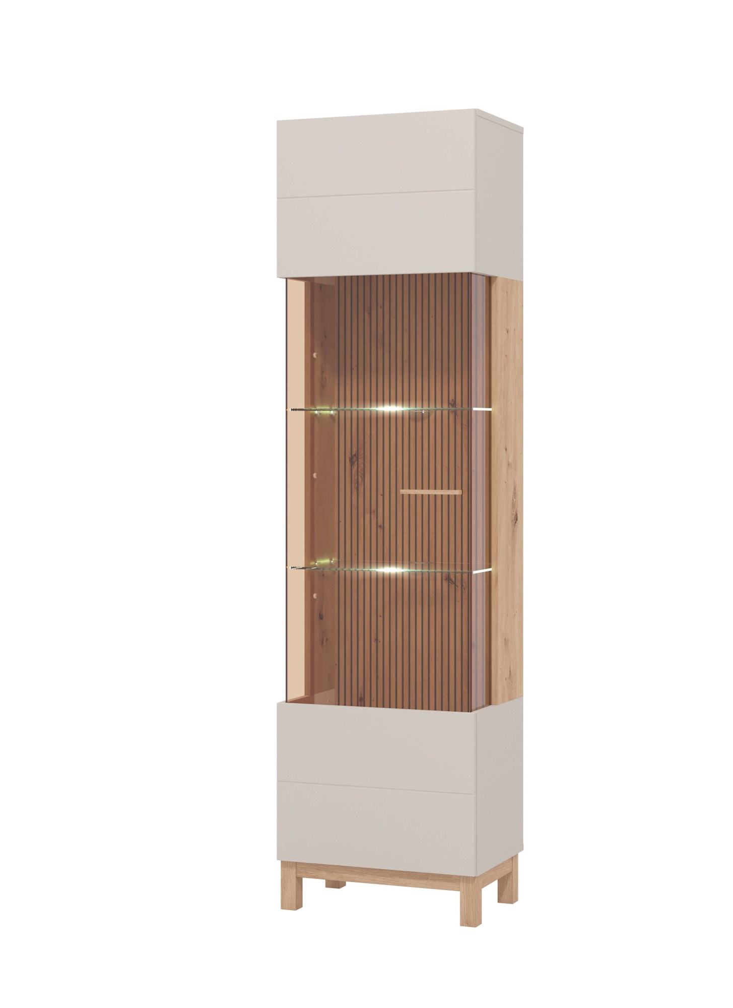 Home affaire Vitrine »Essex Vitrinenschrank, Glasschrank, Standvitrine, Highboard/Sideboard« 1 Tür, 4 Einlegeböden, 5 Fächer, Gesamtmaße (B/T/H): 51,5/35/191,5 cm