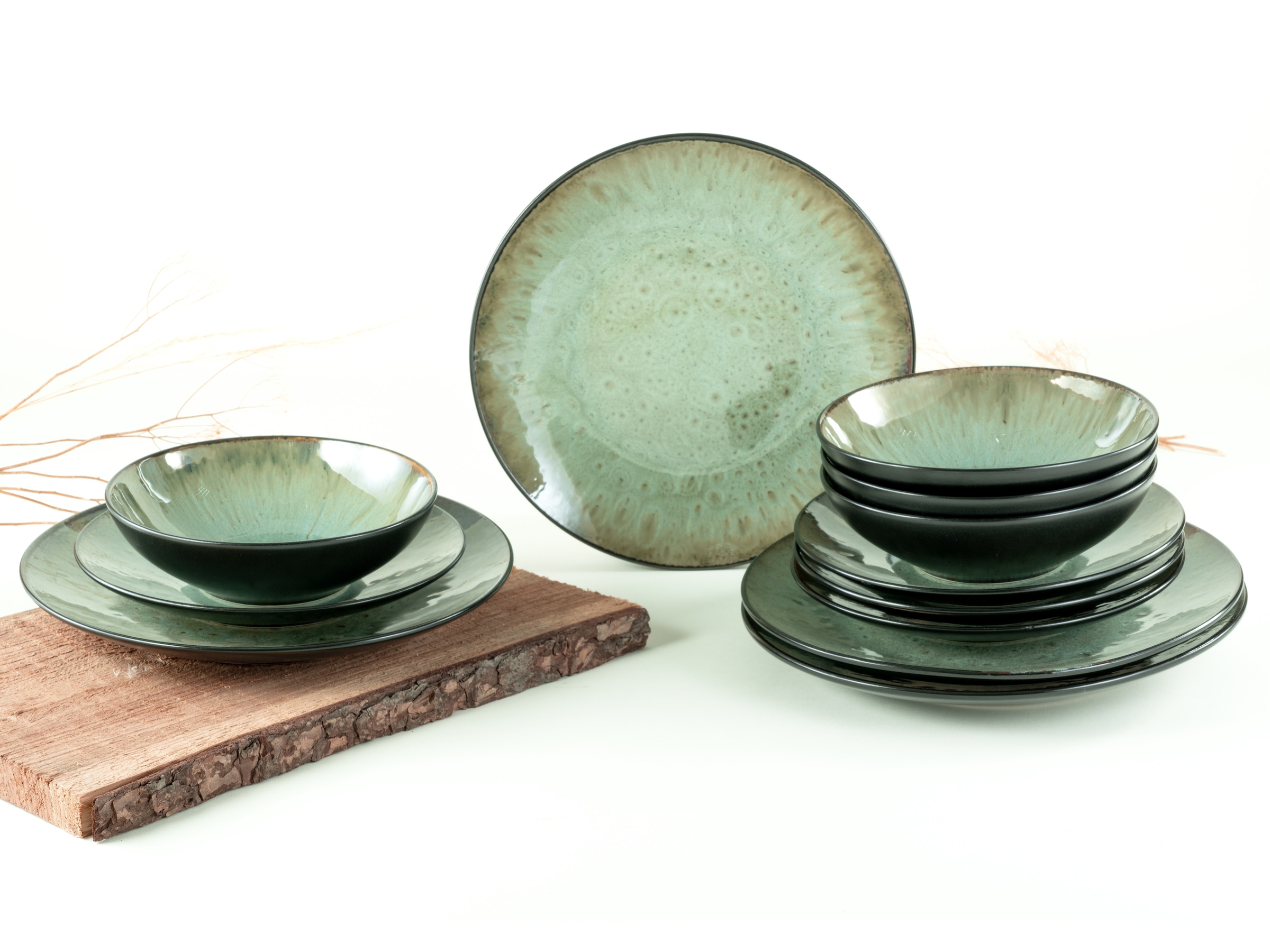 CreaTable Teller-Set »Jawa, Teller Set 12-tlg« Reaktivglasur