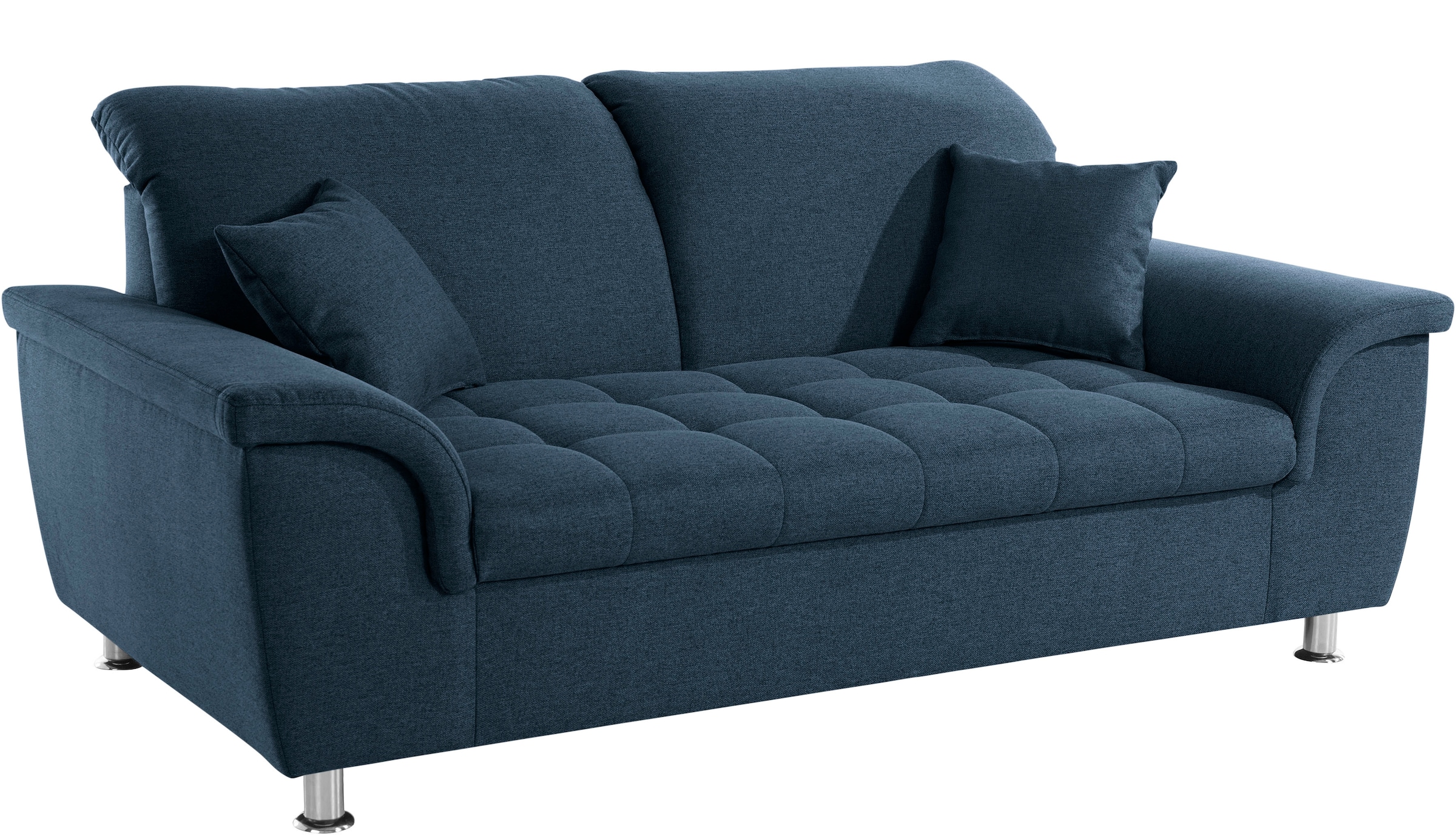 DOMO collection 2-Sitzer »Franzi, zeitlos & elegant, moderne Sitzheftung« wahlweise mit Kopfteilverstellung, inklusive Zierkissen