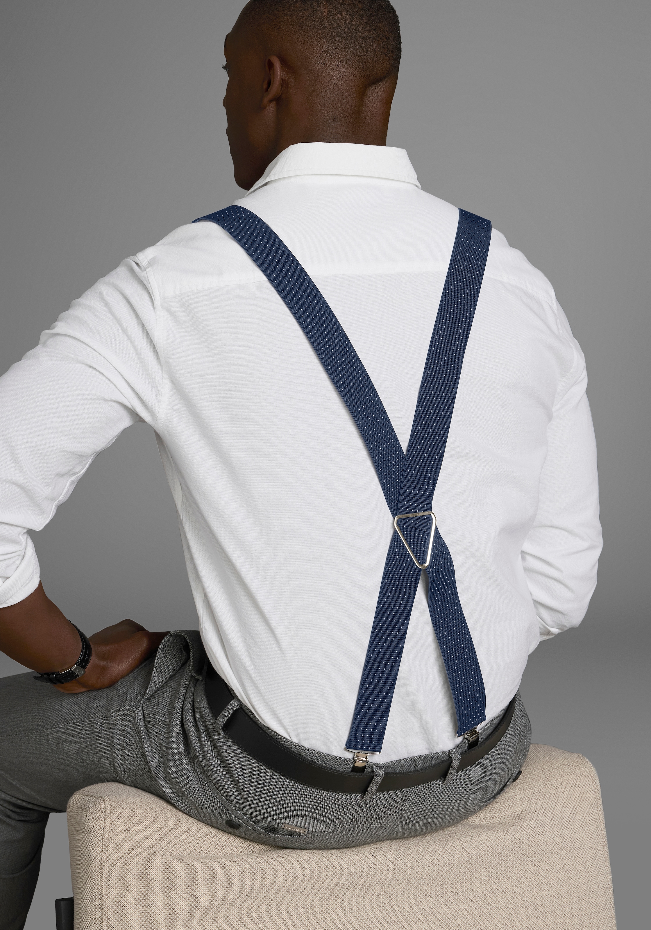 Man's World Hosenträger, in bequemer Breite & extra Länge bis 130cm - neue Farbe jeansblau