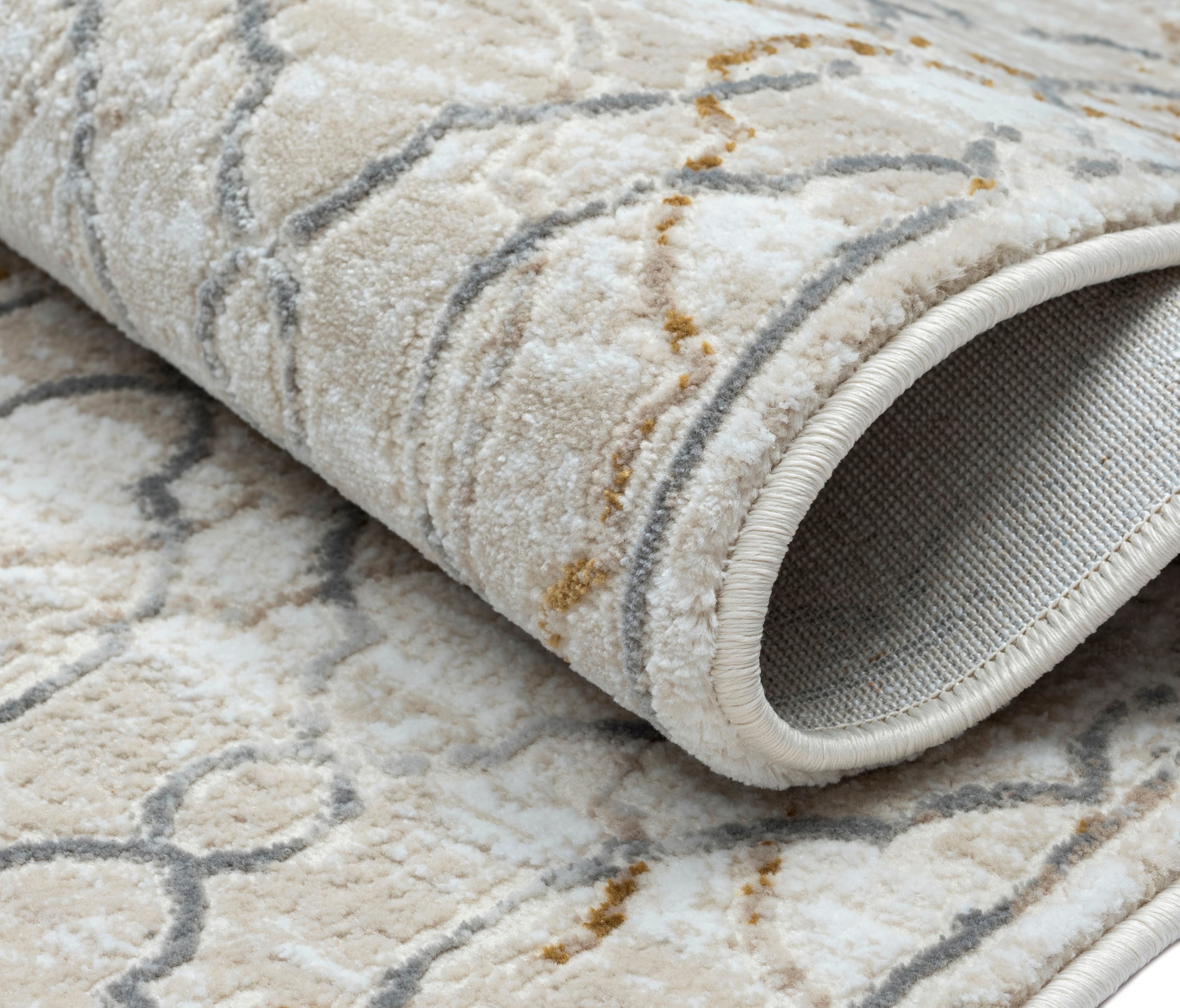 Myflair Möbel & Accessoires Teppich »My Floor Lagerräumung«, rechteckig, 10 mm Höhe, Kurzflor, Retro-Style, mit Fransen, besonders weich durch Microfaser