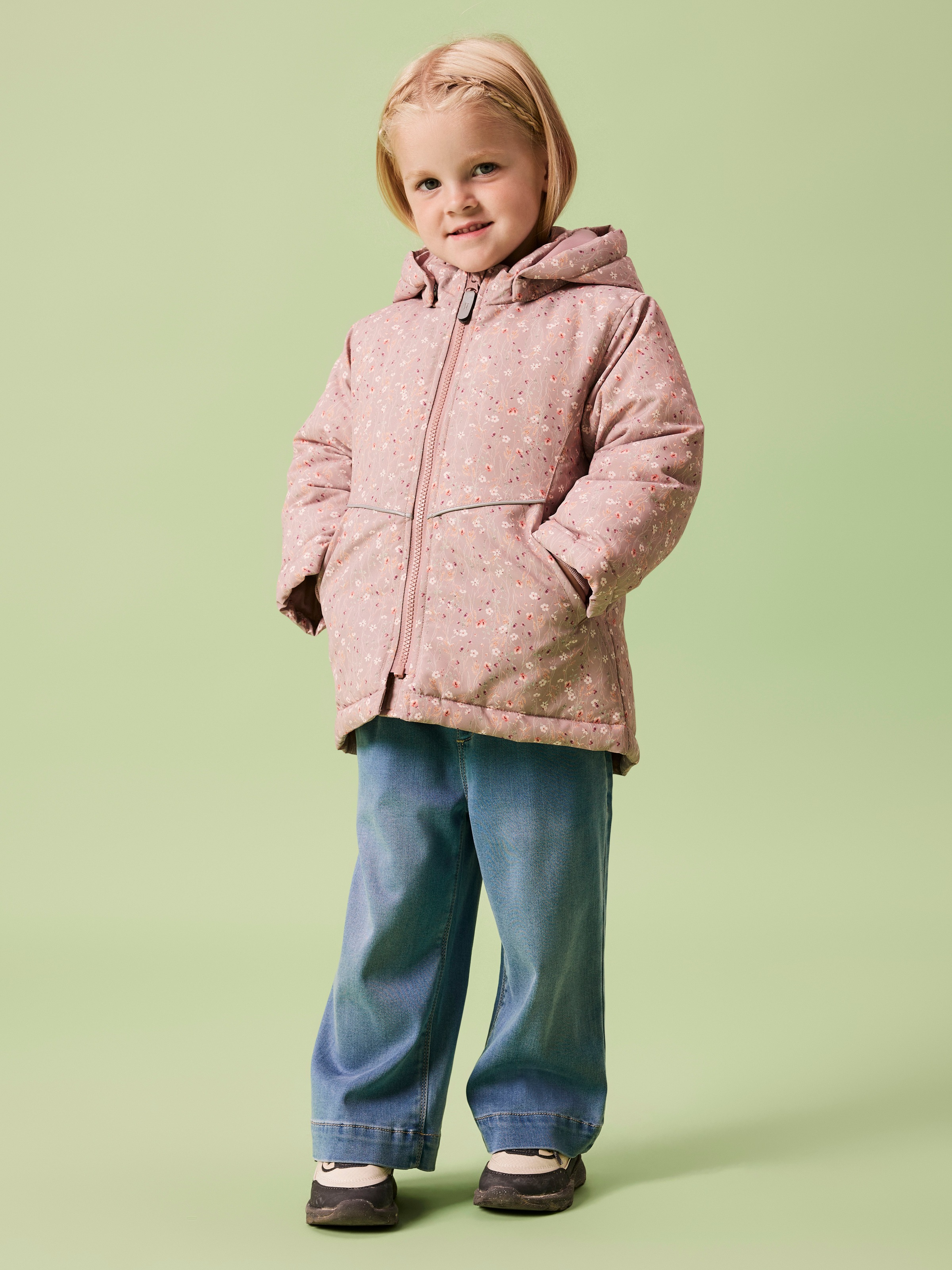 Name It Outdoorjacke »NMFMAXI PA JACKET AOP NOOS«, mit Kapuze, mit dekorativen und reflektierenden Details