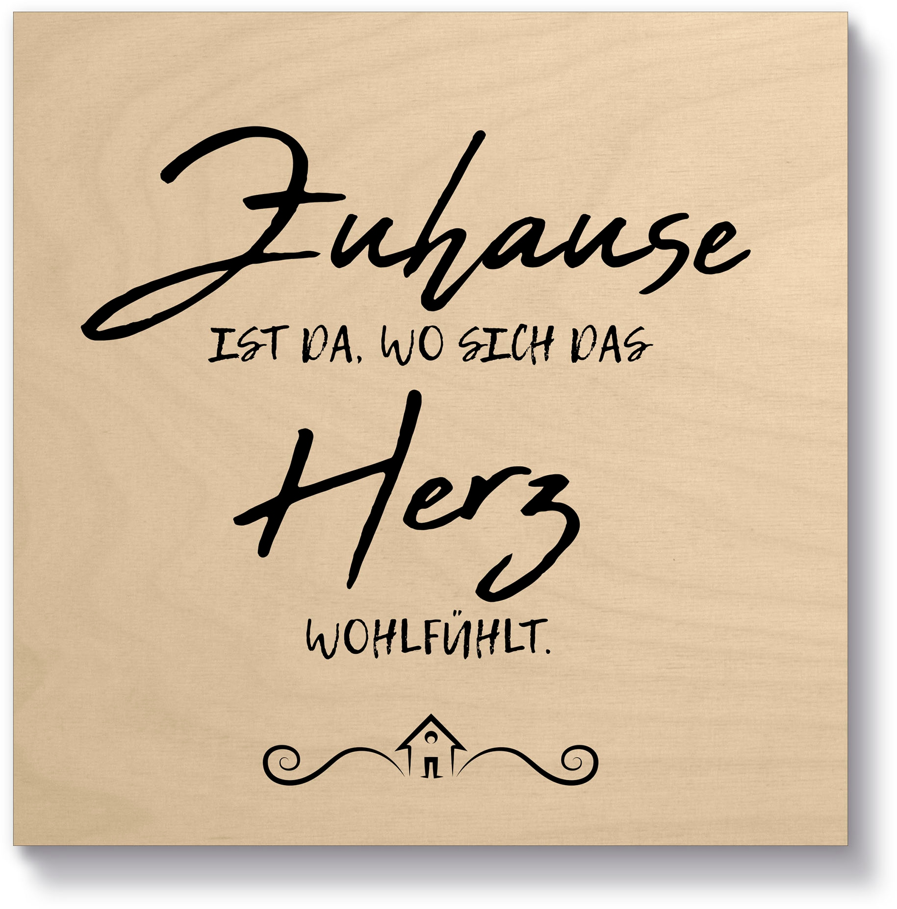 Artland Holzbild »Zuhause III«, Sprüche & Texte, (1 St.)