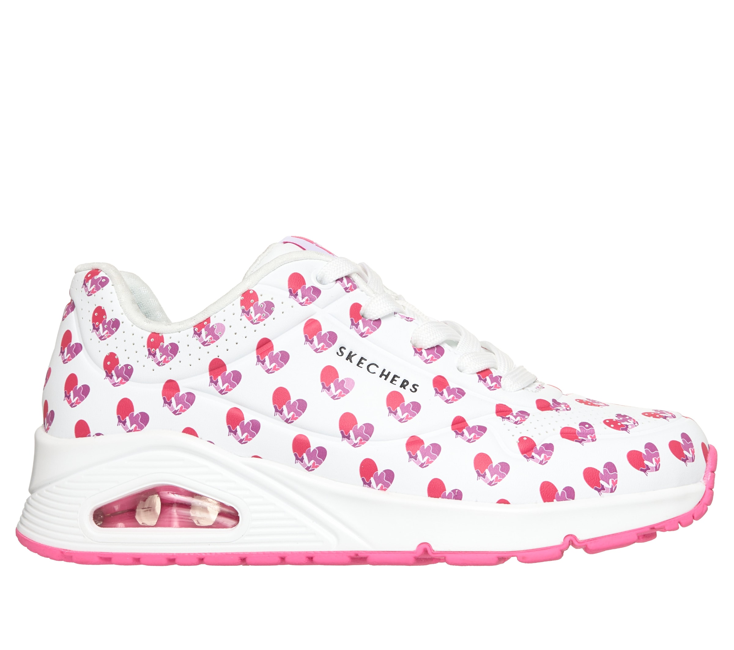 Skechers Sneaker »UNO-LIVE COLORFULLY«  Freizeitsneaker, Schnürschuh mit allover Herzen-Print