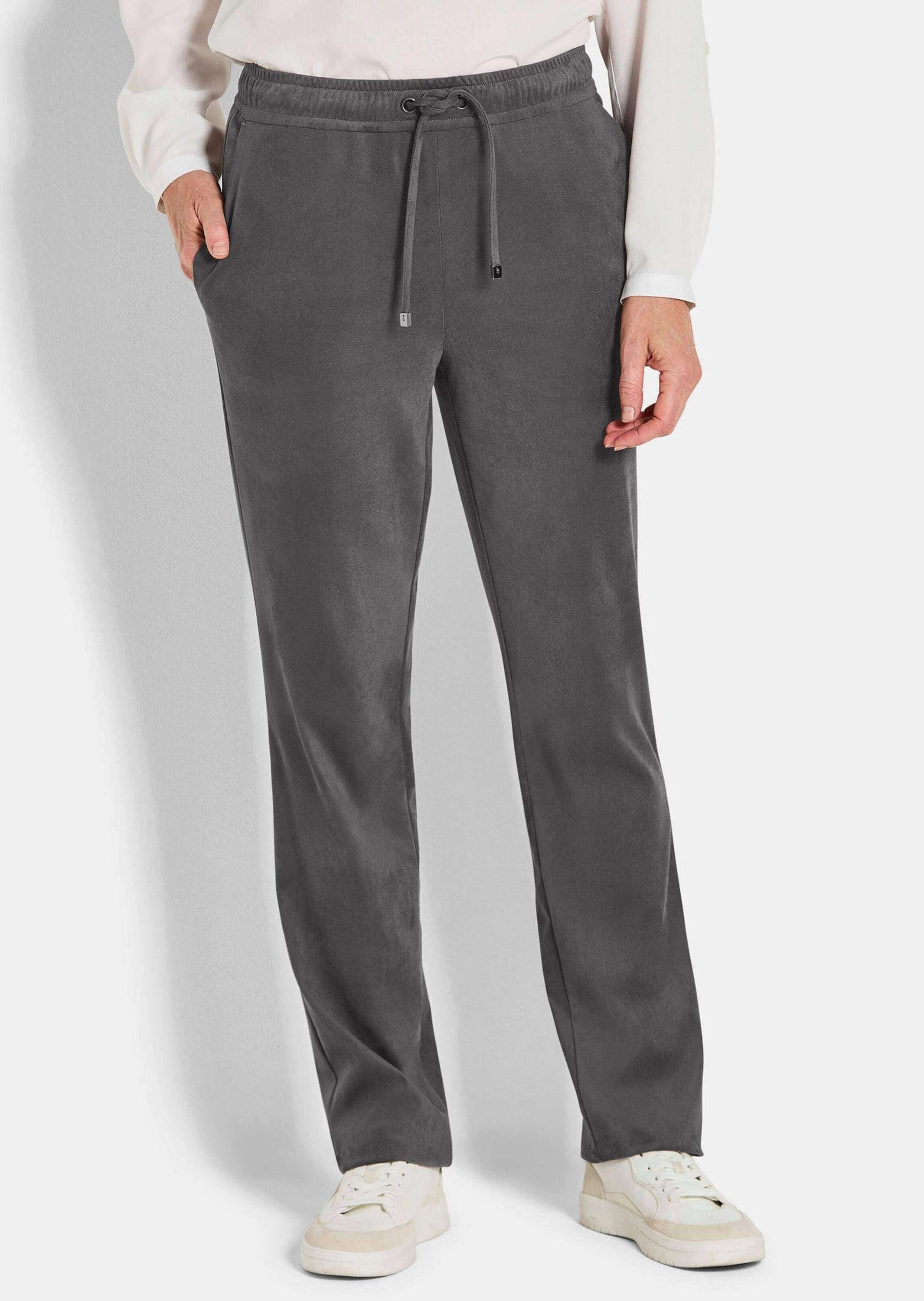 GOLDNER 2-in-1-Hose »Kurzgröße Stretch Hose SARA in Veloursleder-Optik«