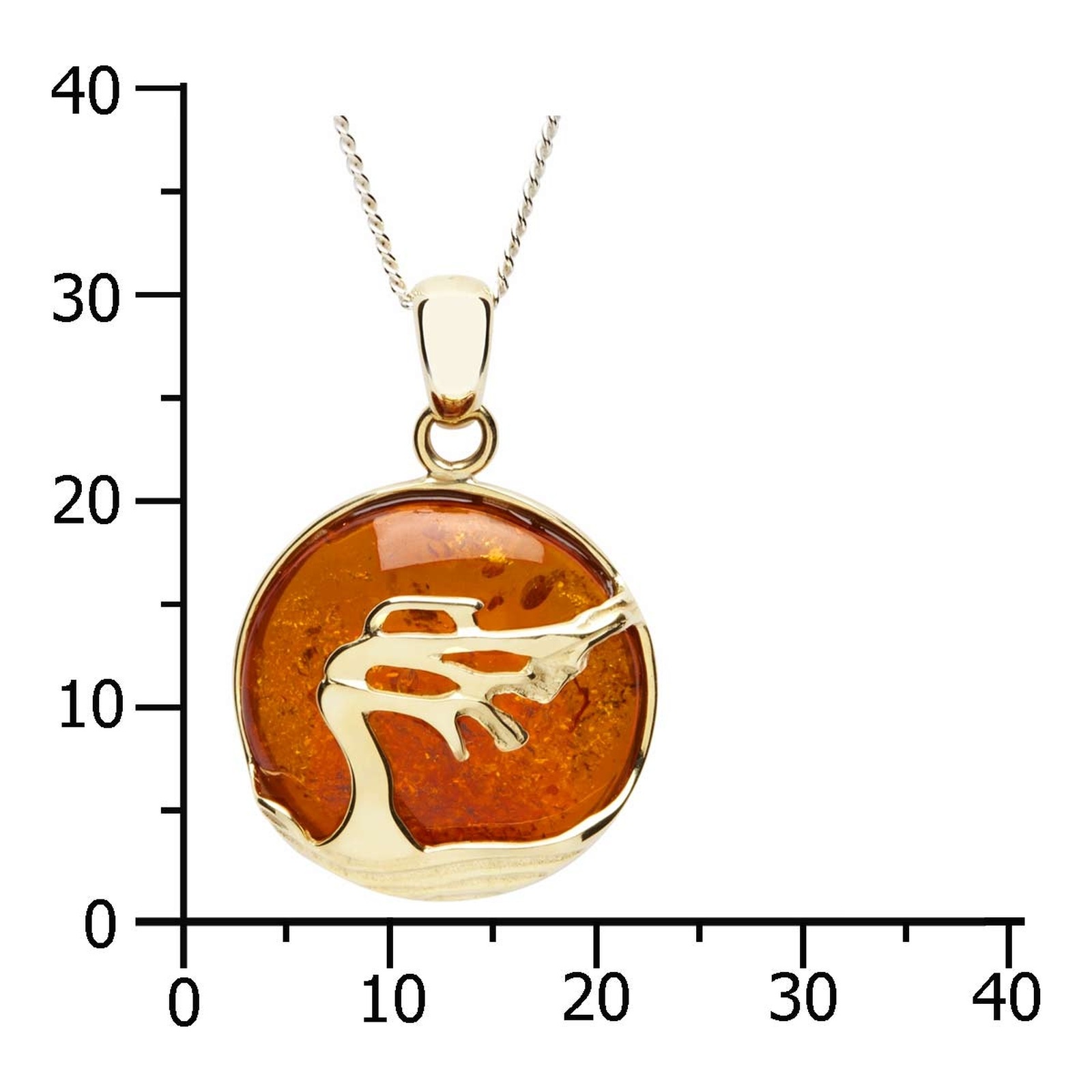 OSTSEE-SCHMUCK Kette mit Anhänger »- Windflüchter 21 mm - Silber 925/000 - Bernstein«