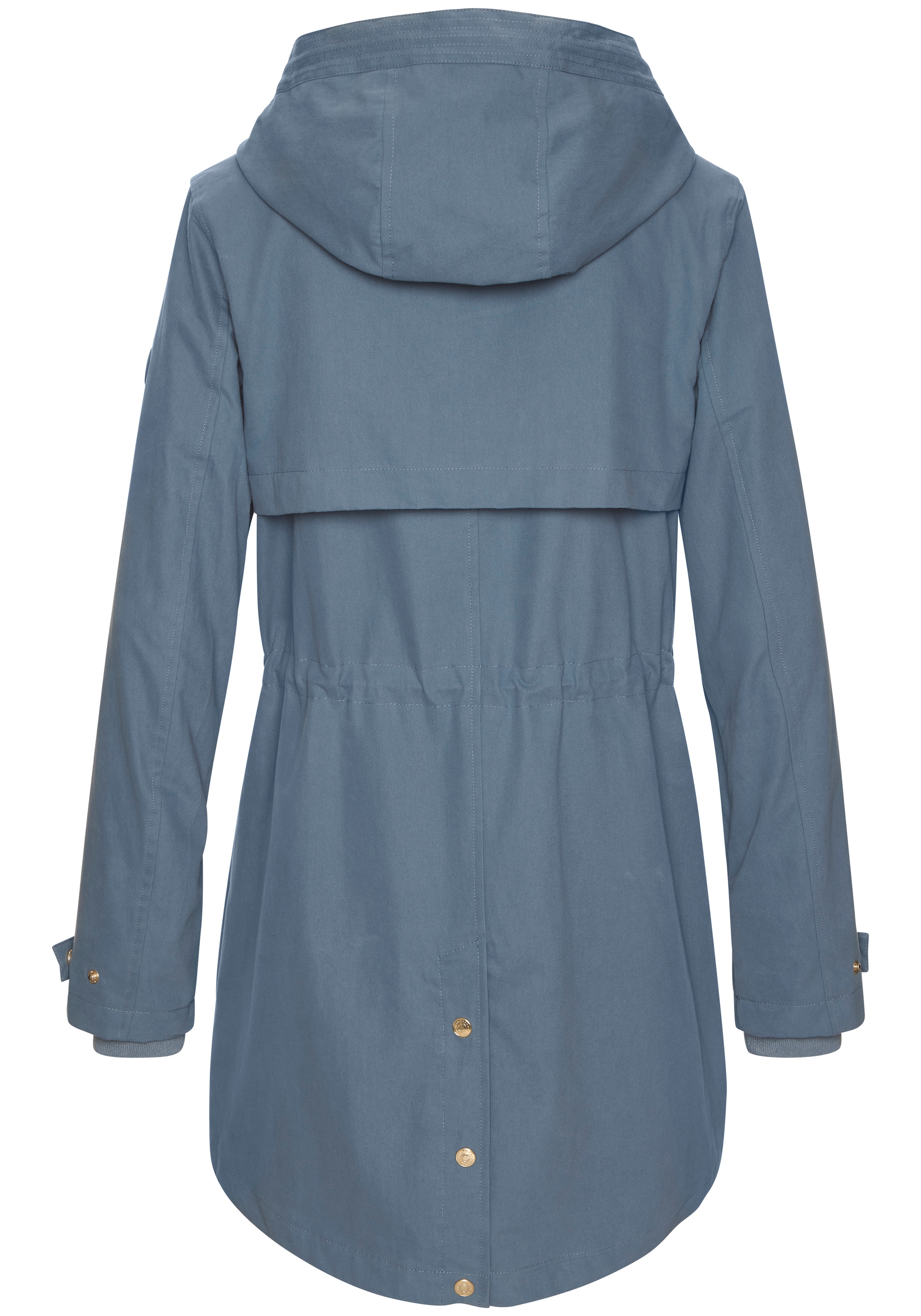 French Connection Outdoorjacke mit Kapuze Saumschlitz mit Druckknöpfen auf der Rückseite