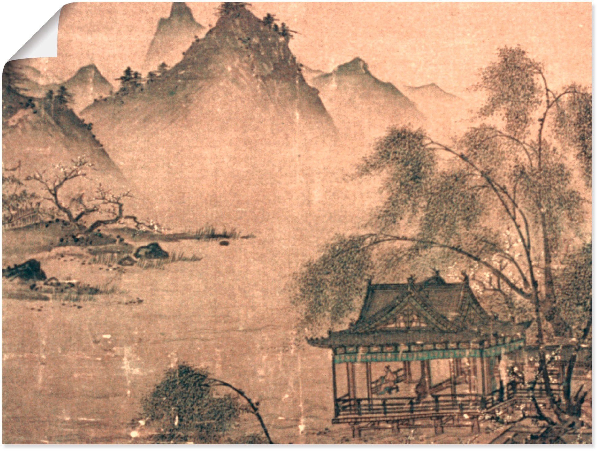 Artland Wandbild »Balustrade an der Wasserseite«, Asien, (1 St.), in vielen Größen & Produktarten - Alubild / Outdoorbild für den Außenbereich, Leinwandbild, Poster, Wandaufkleber / Wandtattoo auch für Badezimmer geeignet