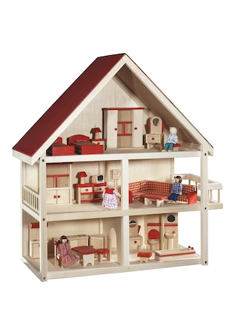roba® Puppenhaus »Villa Bunt«, 3-stöckig, inkl. Möbel und Puppen kaufen