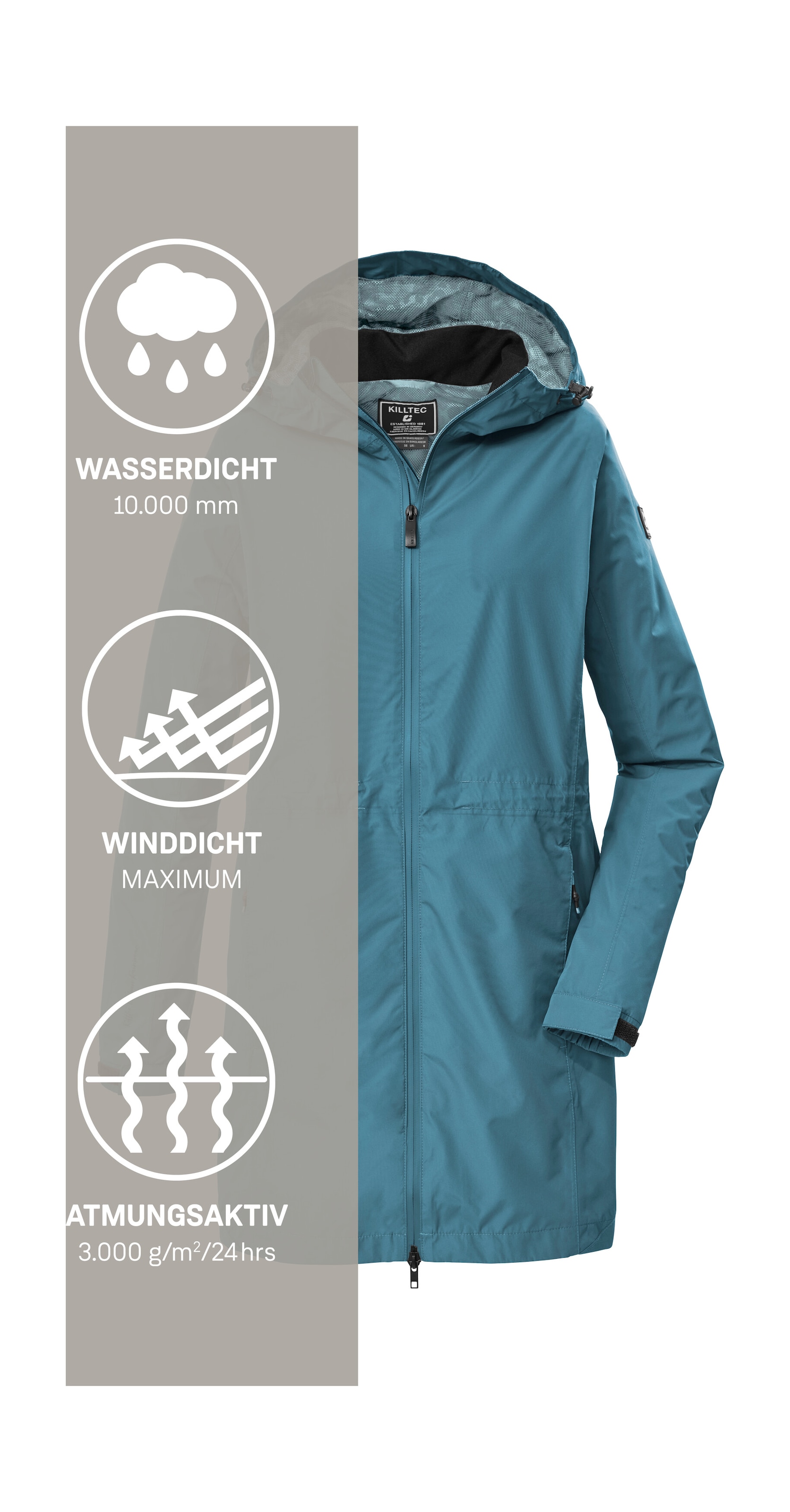 Killtec Parka »KOS 35 WMN PRK« Wasser- und winddichter Damenparka, atmungsaktiv, verstellbar
