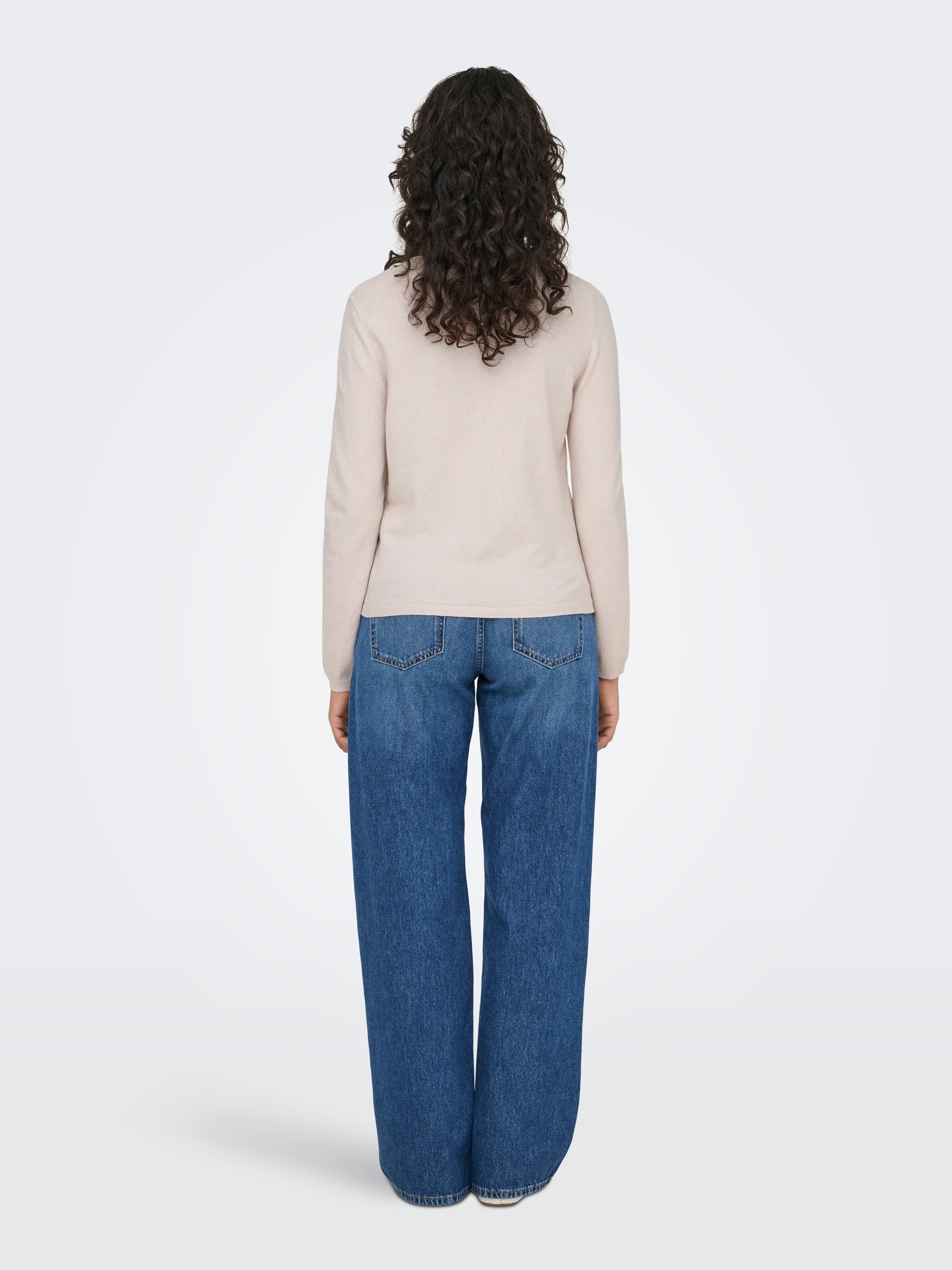 ONLY V-Ausschnitt-Pullover »ONLLOYAL LIFE LS V-NECK PULLO KNT NOOS« Materialmix