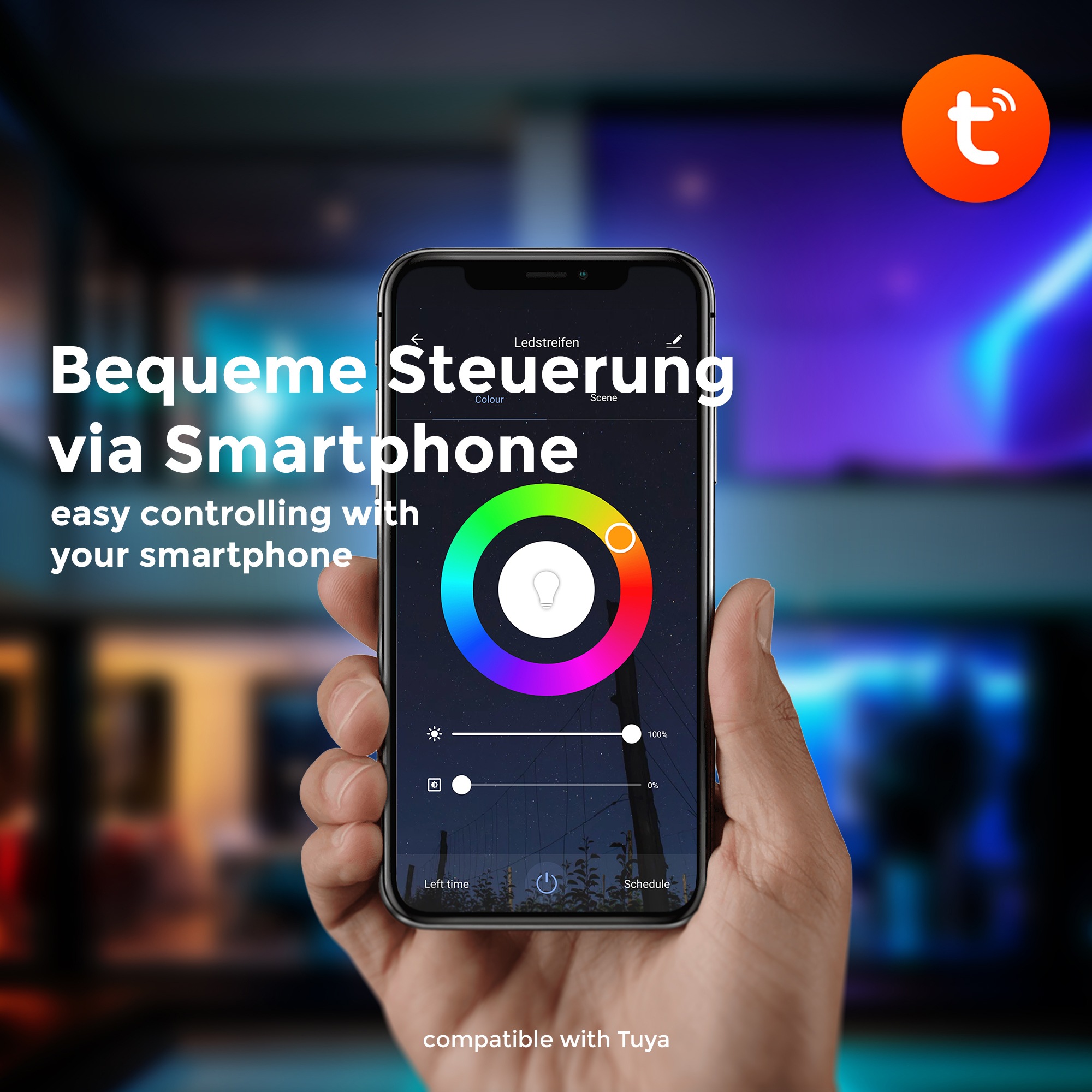 B.K.Licht LED-Streifen, 5m Smart Home LED Band dimmbar mit WiFi App-Steuerung