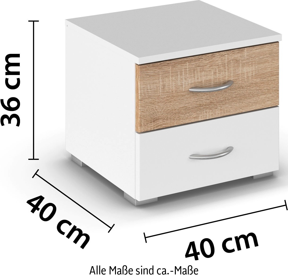 rauch Nachtkommode »Nachttisch Nachtkonsole Beistelltisch Kommode Sideboard NOOSA«, mit farblich abgesetzter Schublade MADE IN GERMANY