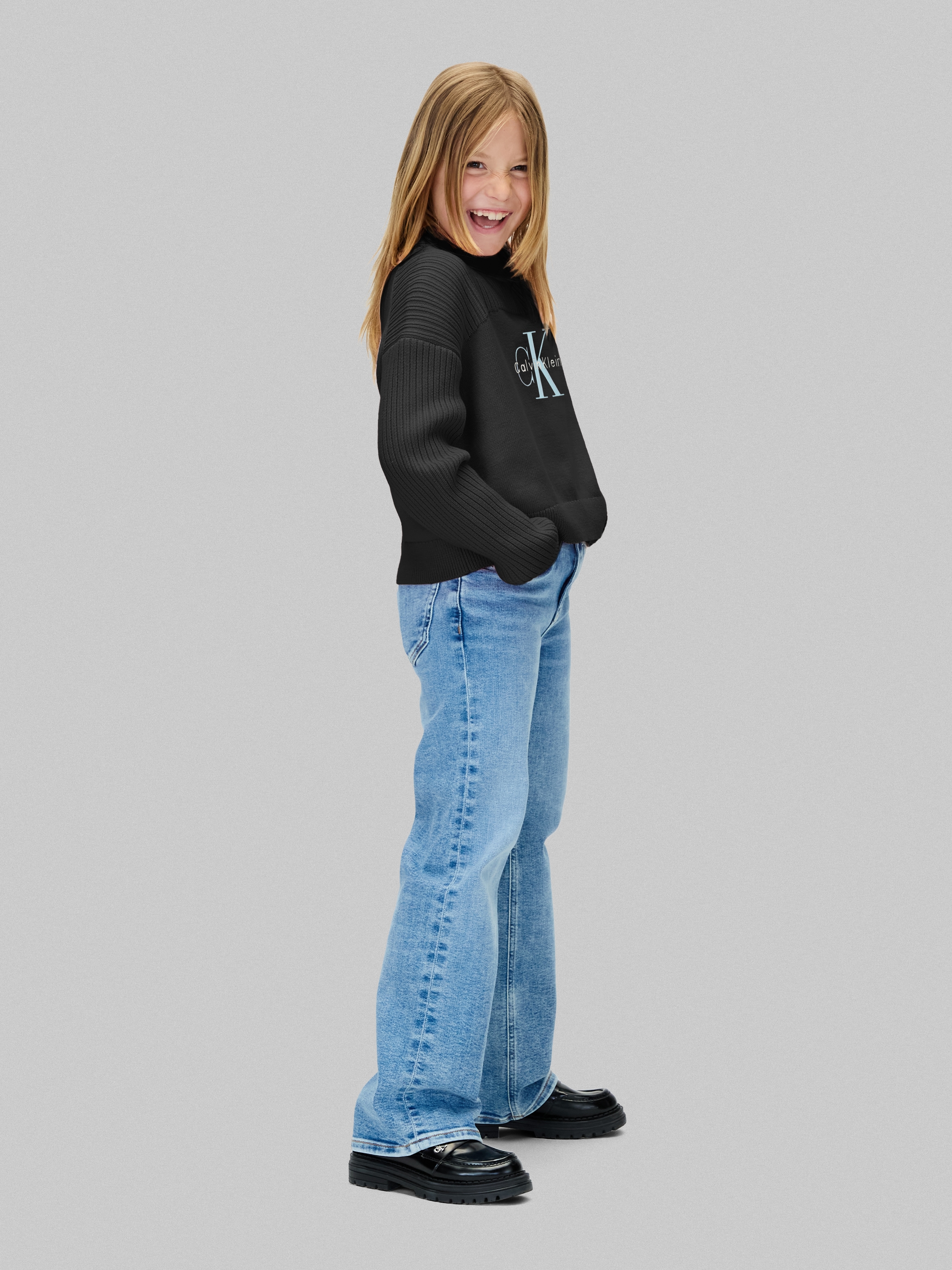 Calvin Klein Jeans Strickpullover »MONOLOGO CN SWEATER«, für Kinder bis 16 Jahre, Logo-Stickerei