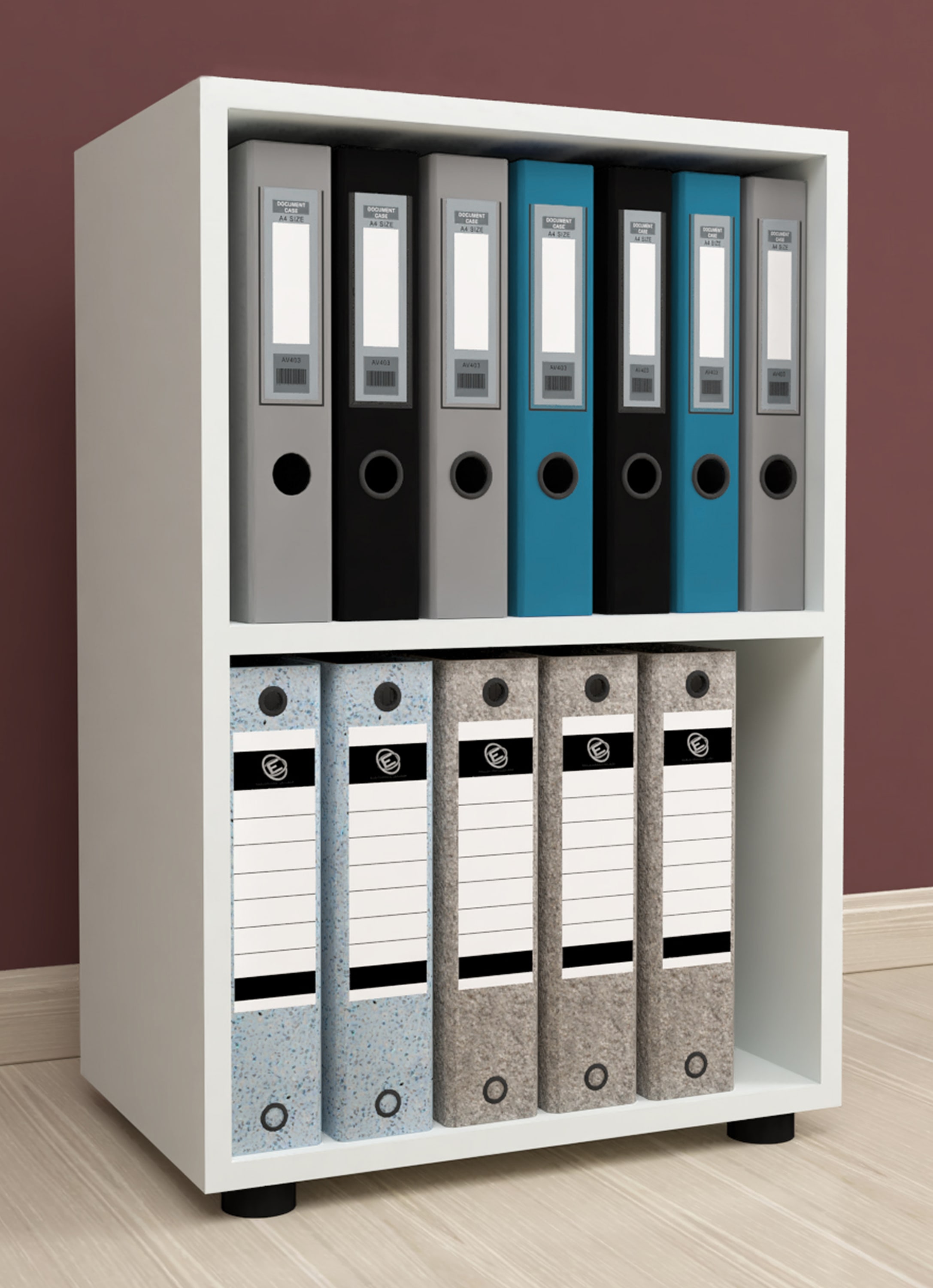 VCM Aktenregal »VCM Holzregal stehend | platzsparender Aktenschrank | Maße ca. H. 74 x B. 49 x T. 32 cm | Elegantes Regal | Büroregal ¿ Ulas 2f«