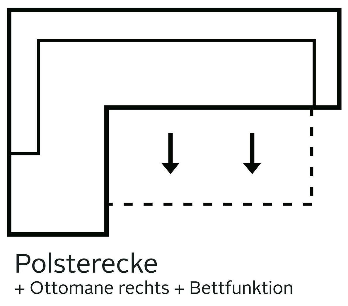 COTTA Ecksofa »Enterprise L-Form«, inklusive Kopfteilverstellung, wahlweise mit Bettfunktion