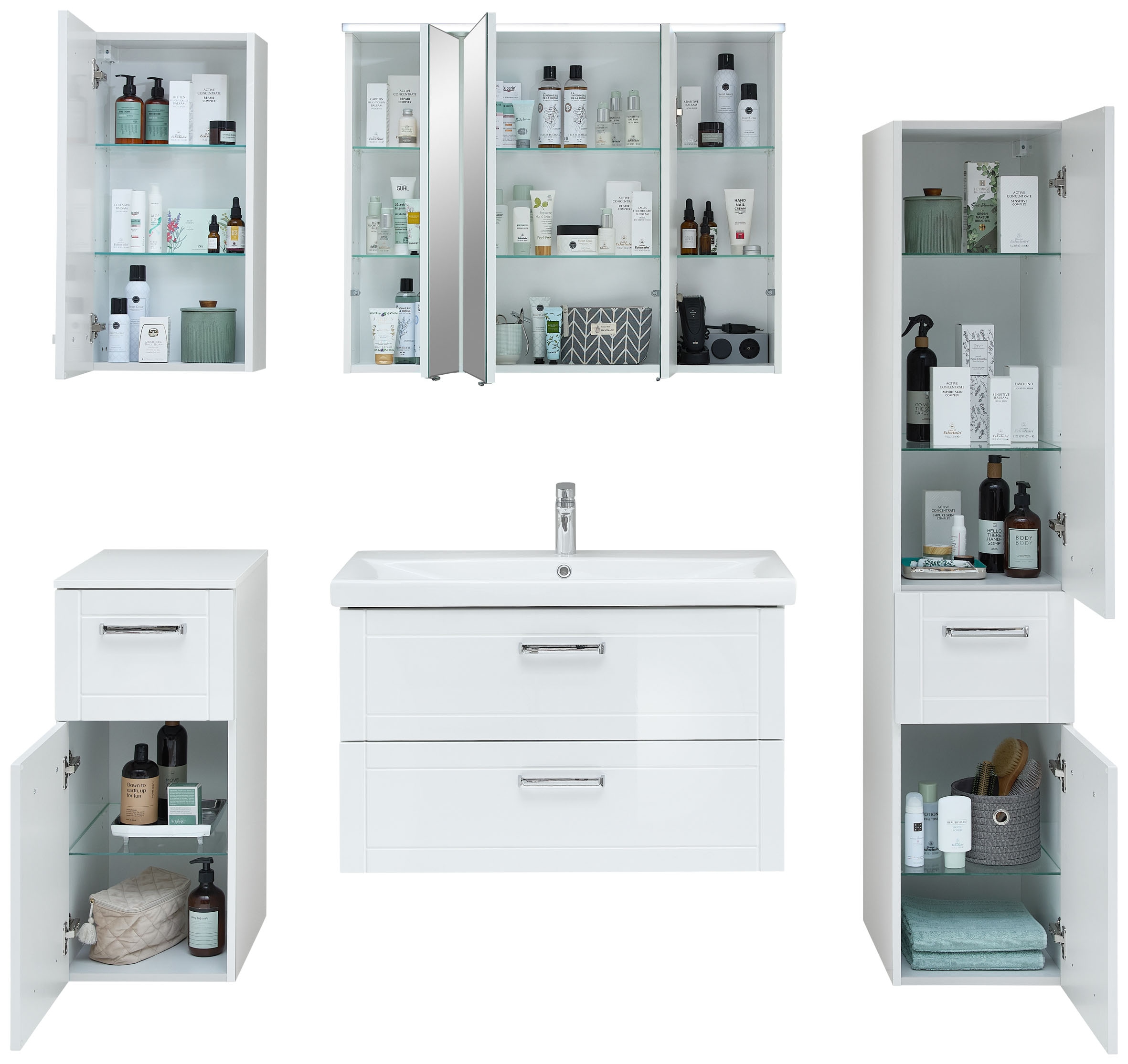 Saphir Badmöbel-Set »Serie 3007, 6-teilig, mit Türdämpfer« 6 Stk. tlg.