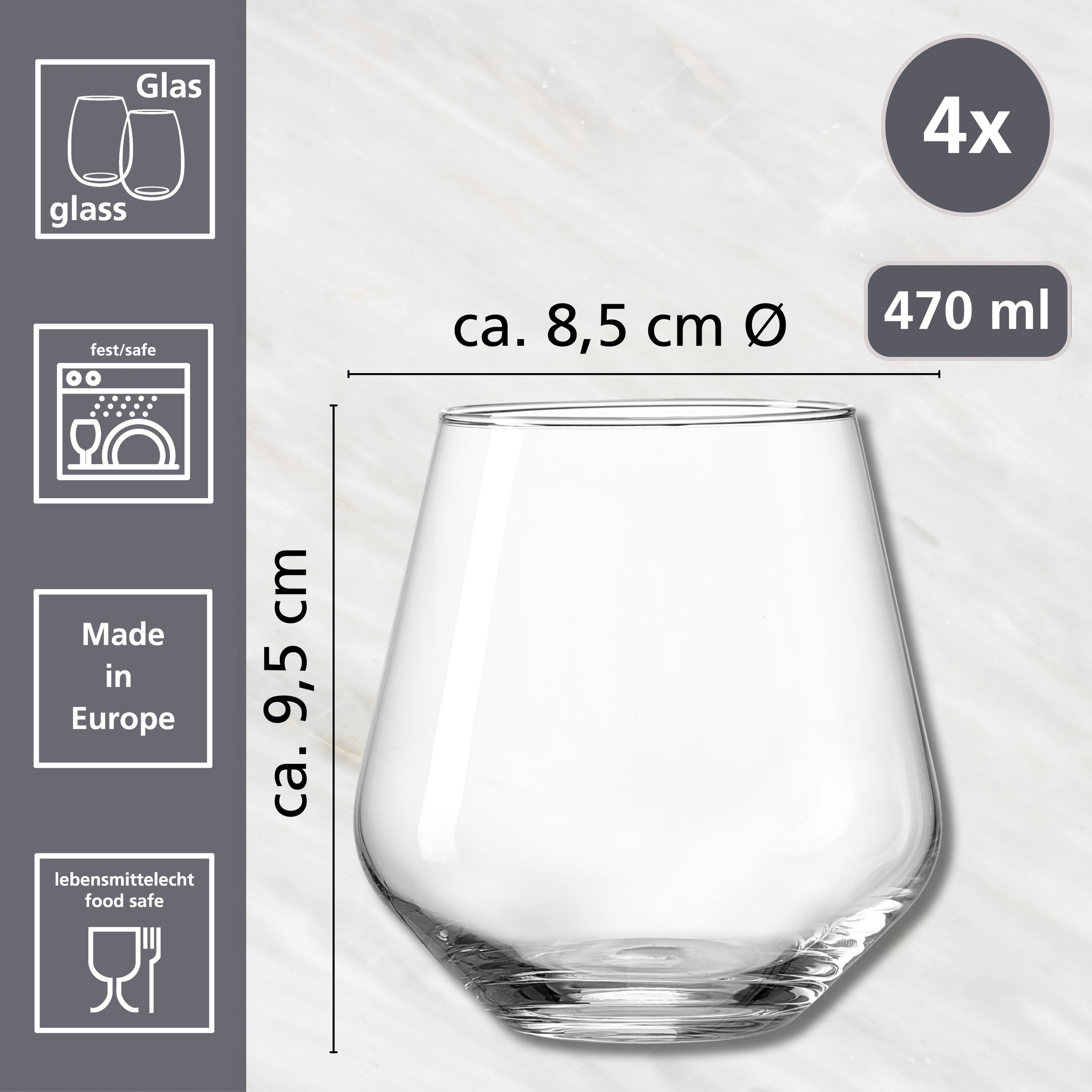 Ritzenhoff & Breker Whiskyglas »Rumba« 4er Set, je 470 ml