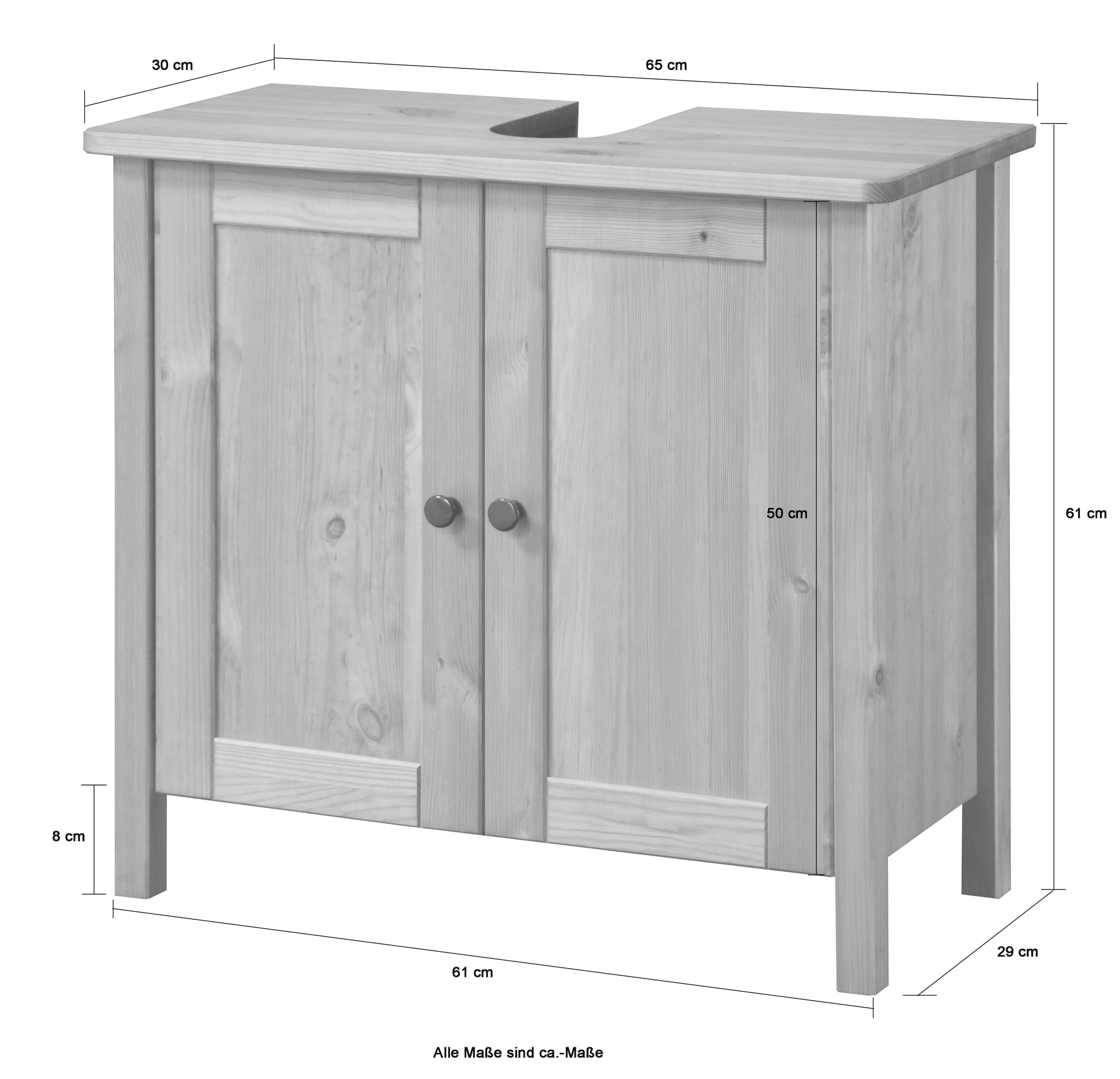welltime Waschbeckenunterschrank »Sylt«, Badmöbel im Landhaus-Stil, Breite  64 cm, aus Massivholz online bei OTTO