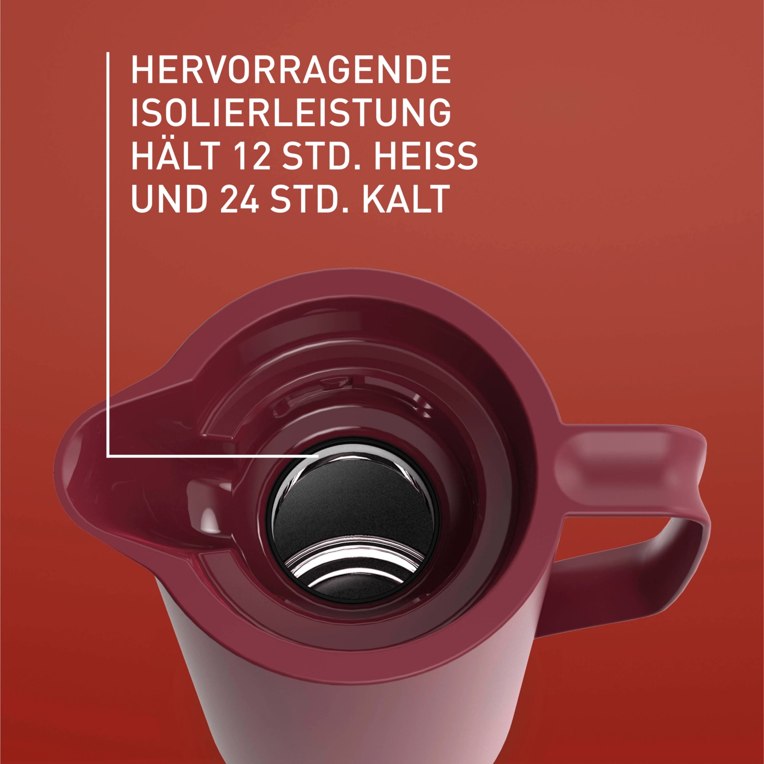 Emsa Isolierkanne »Motiva in modernem Design, 100% auslaufsicher, Made in Germany« 1 l doppelwandiger Glasisolierkolben, bis zu 12h warm/24h kalt, 1 tlg. Quick-Press-Deckel, Einhandbedienung, ergonomischer Schraubdeckel