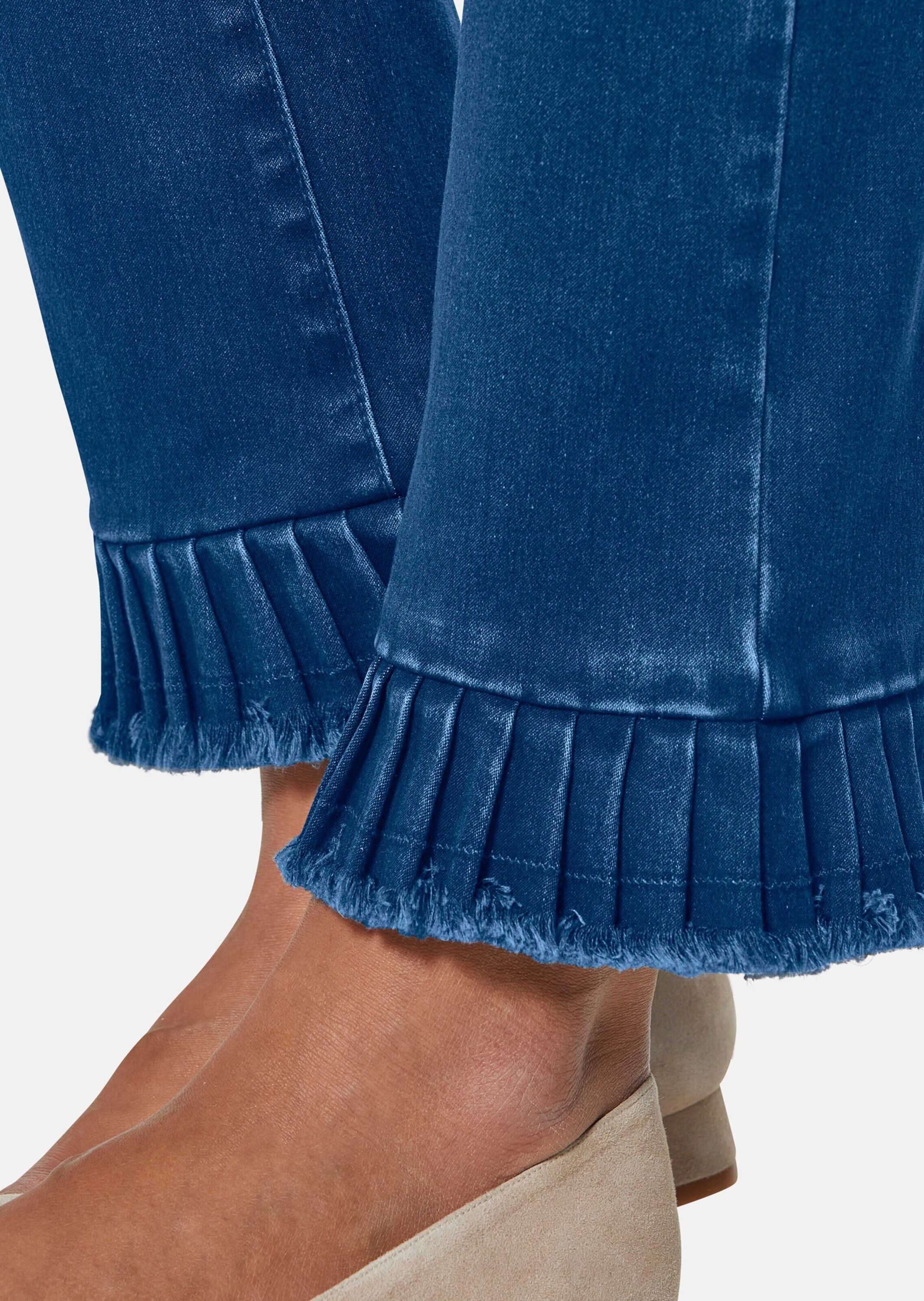 MADELEINE Regular-fit-Jeans »Jeans Jeans mit Plissee-Saum«