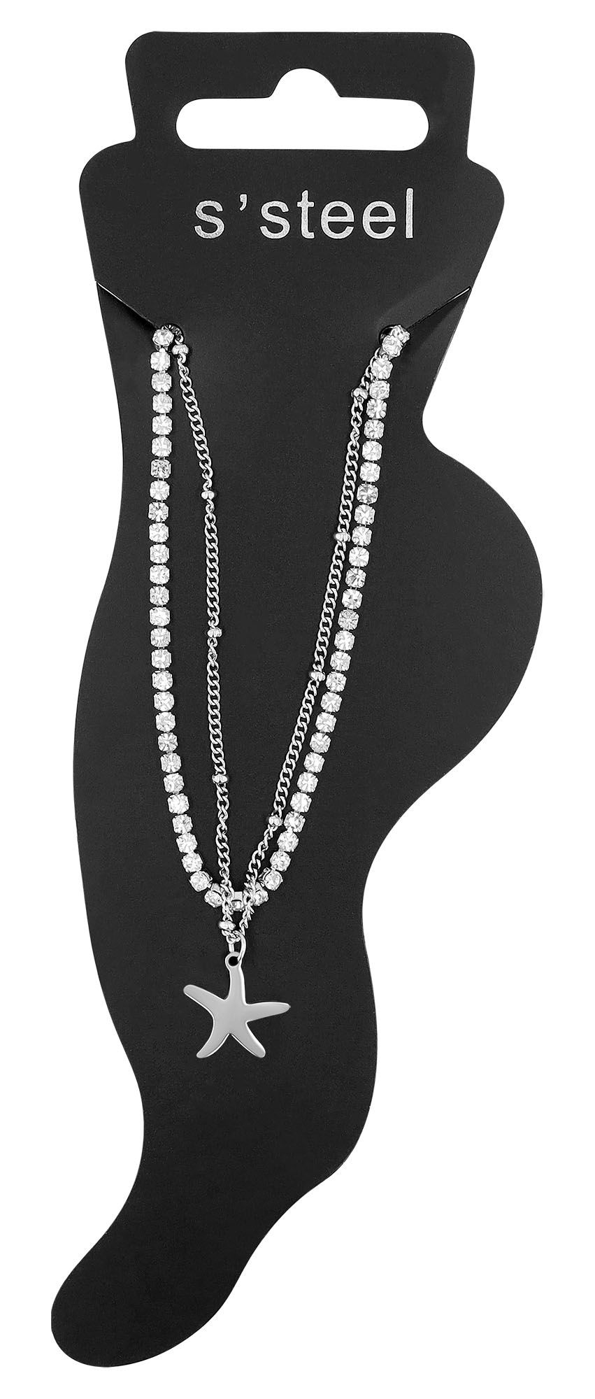 Adelia´s Armband »Damen Armband aus Edelstahl mit Strass Steinchen 24+5 cm«