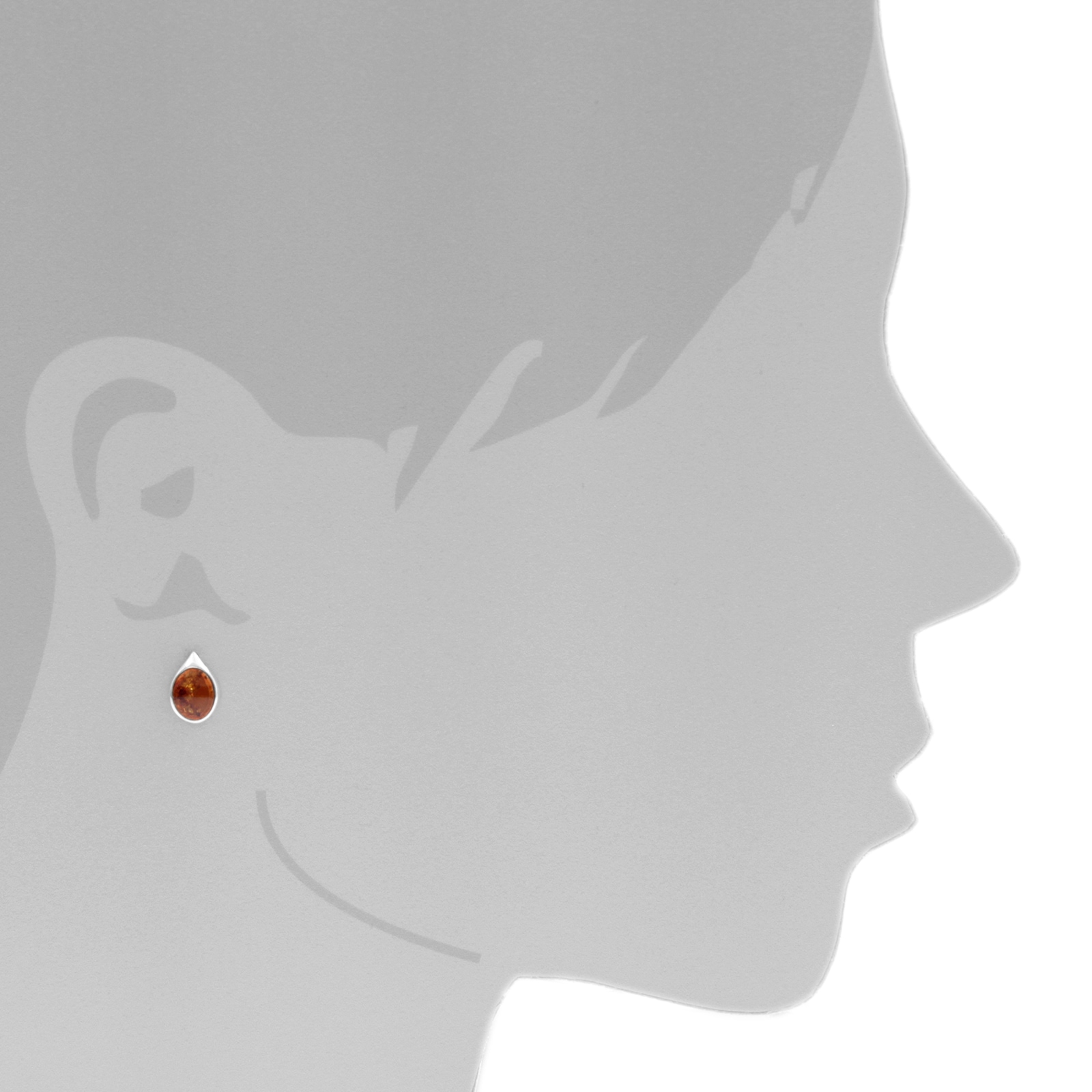 OSTSEE-SCHMUCK Paar Ohrstecker »- Canissa - Silber 925/000 - Bernstein«