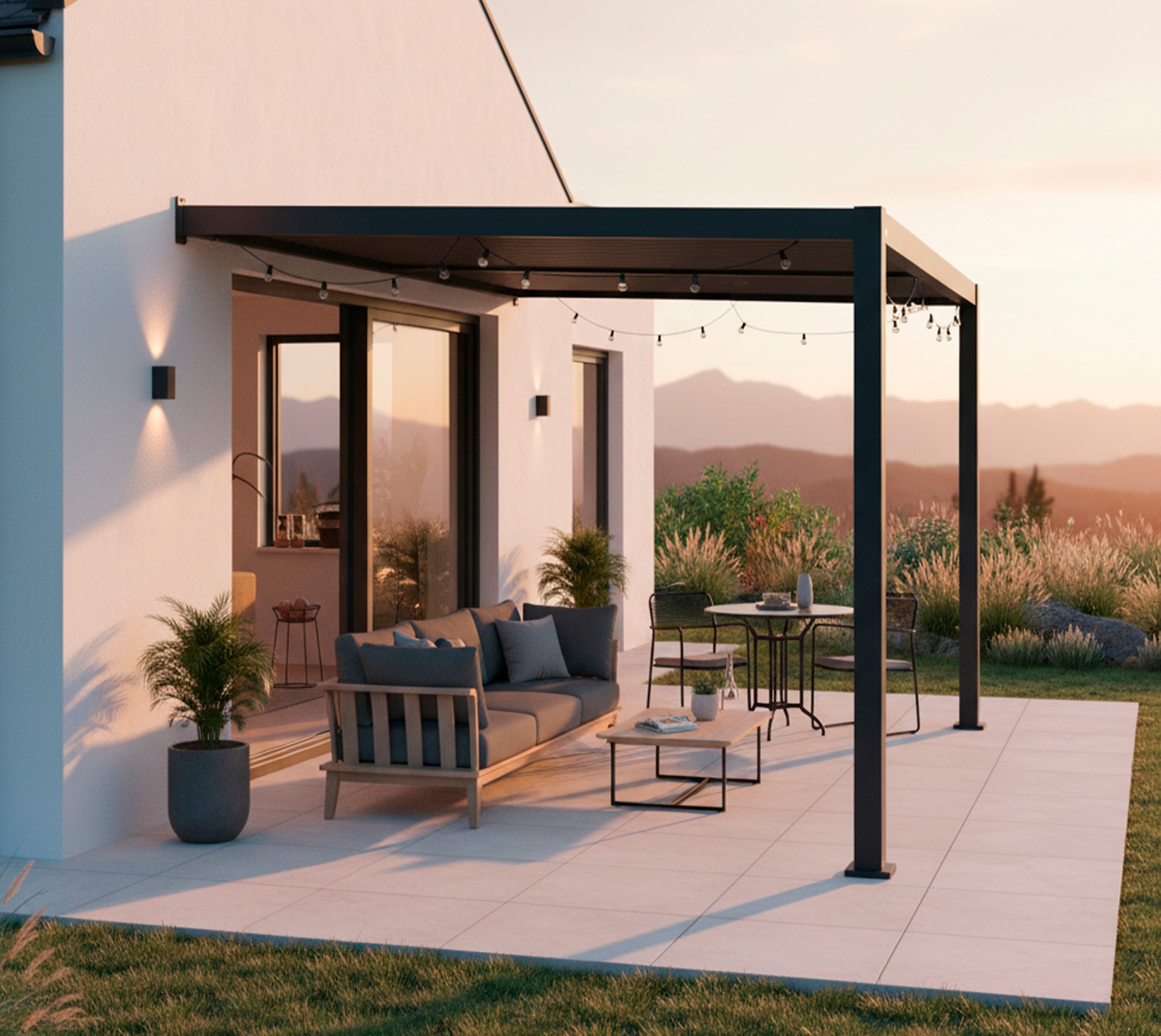Sojag Terrassendach »Terrassenüberdachung Hana 1013 Schwarz« Mit individuell verstellbaren Lamellen