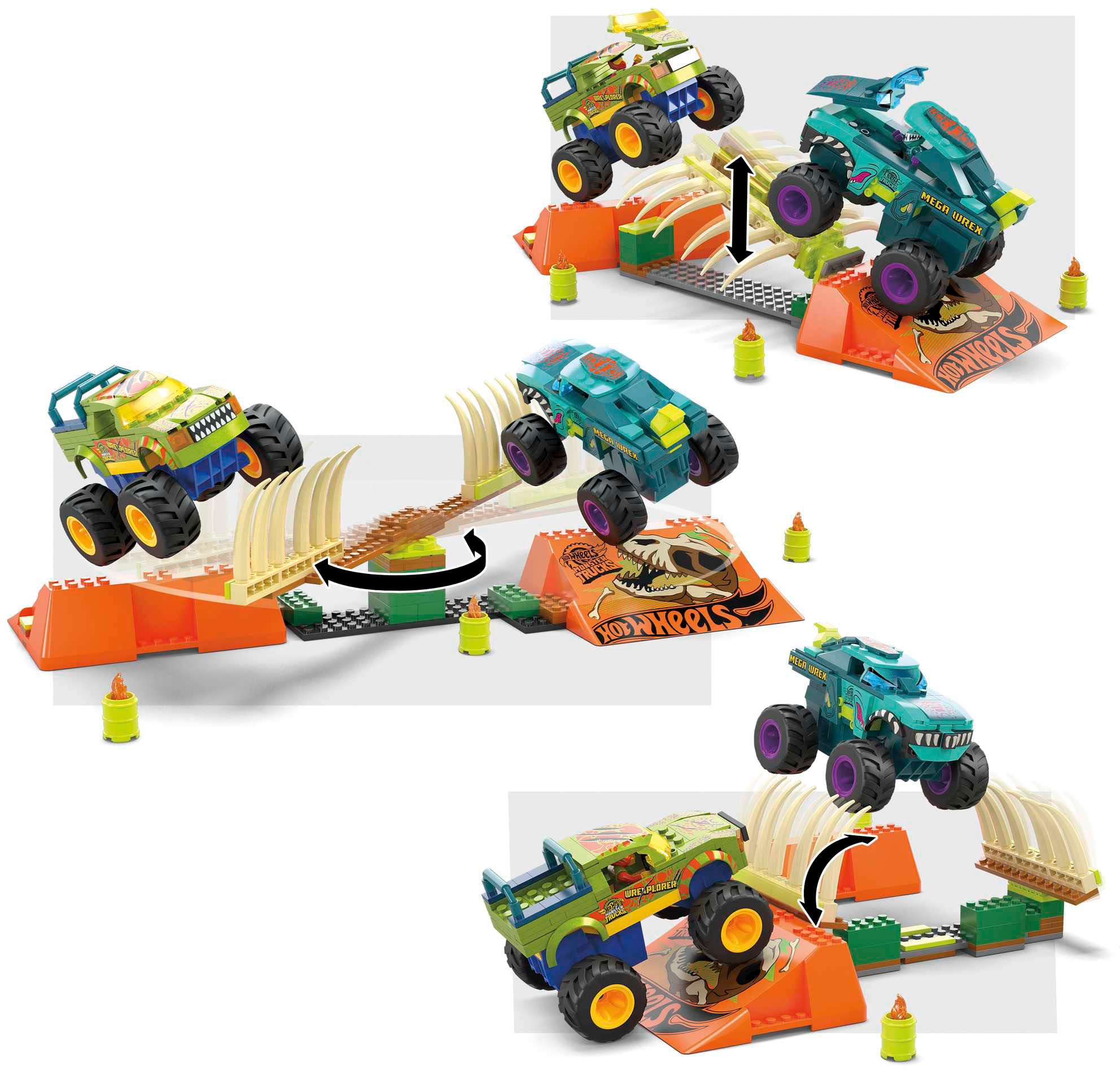 MEGA Spielzeug-Monstertruck »Mega-Wrex Knochen Crash Stuntbahn«