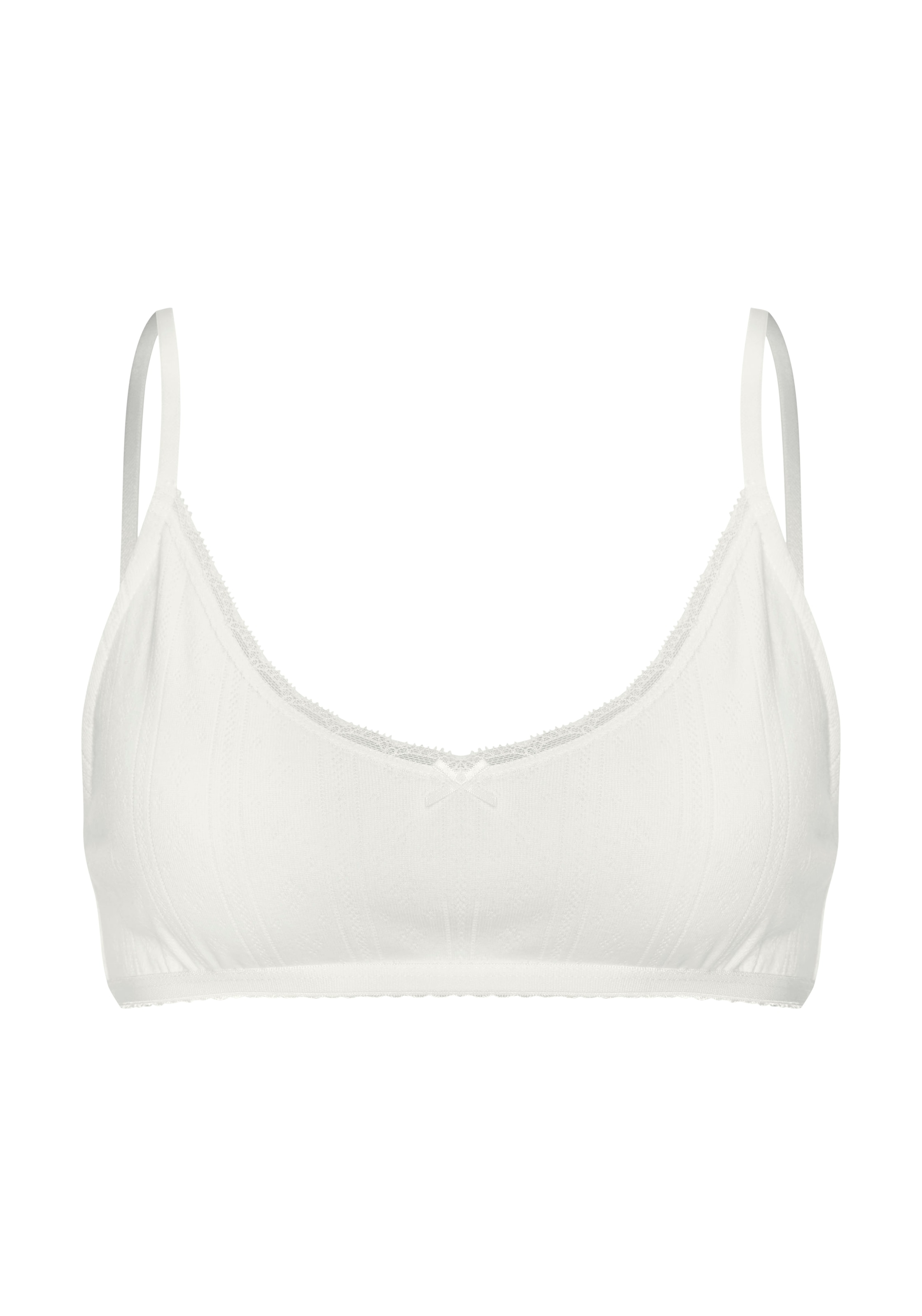 Vivance Bralette aus feiner Pointelle-Ware mit Spitze, reine Baumwolle
