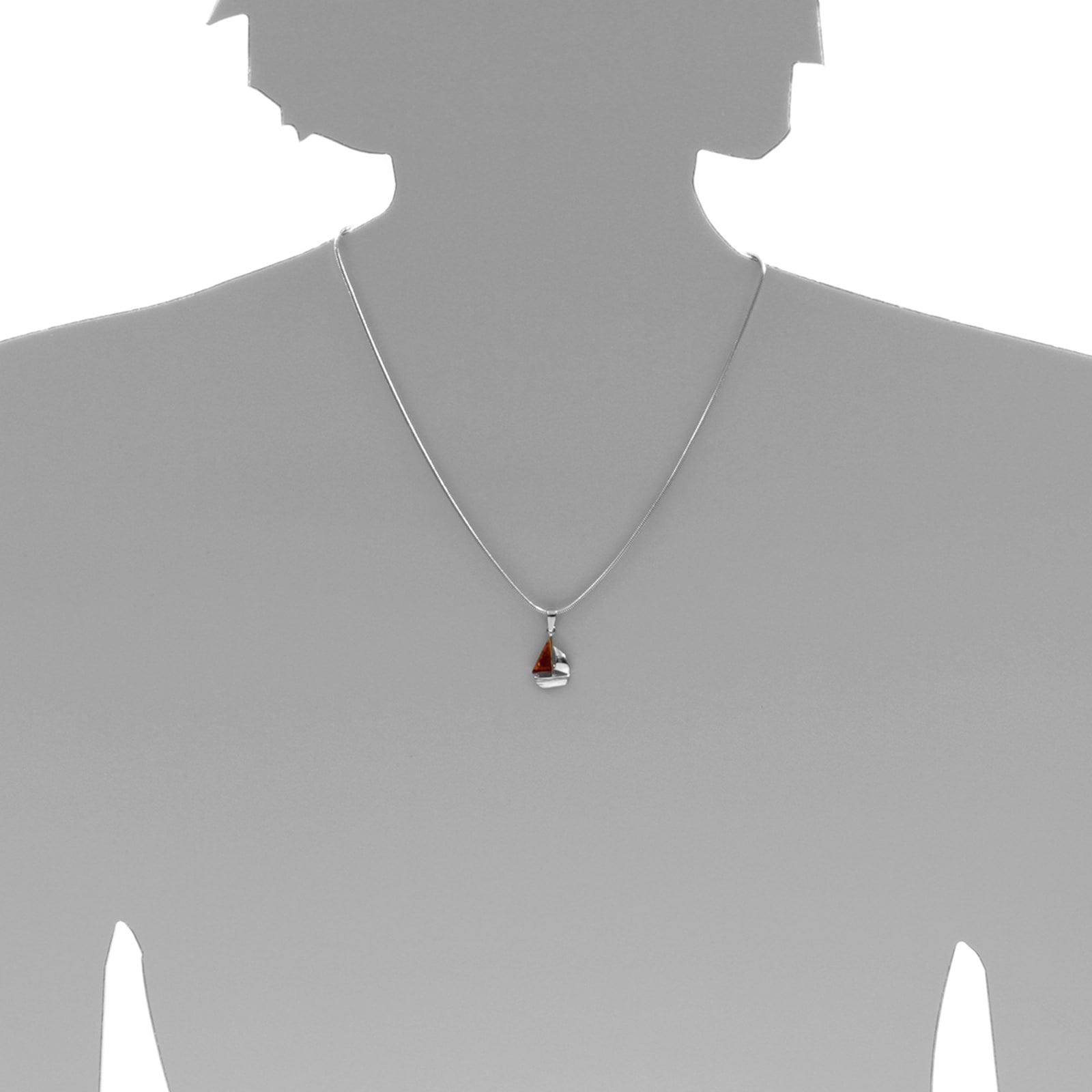 OSTSEE-SCHMUCK Kettenanhänger »- Schiffchen - Silber 925/000 - Bernstein«