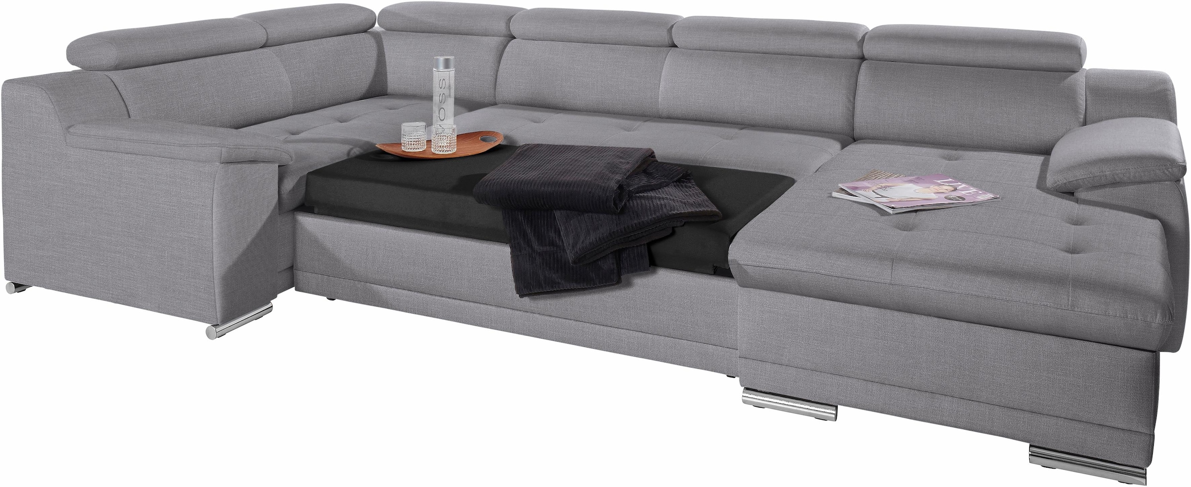 sit&more Wohnlandschaft »Top Andiamo U-Form«, mit Kopfteilverstellung, wahlweise mit Bettfunktion