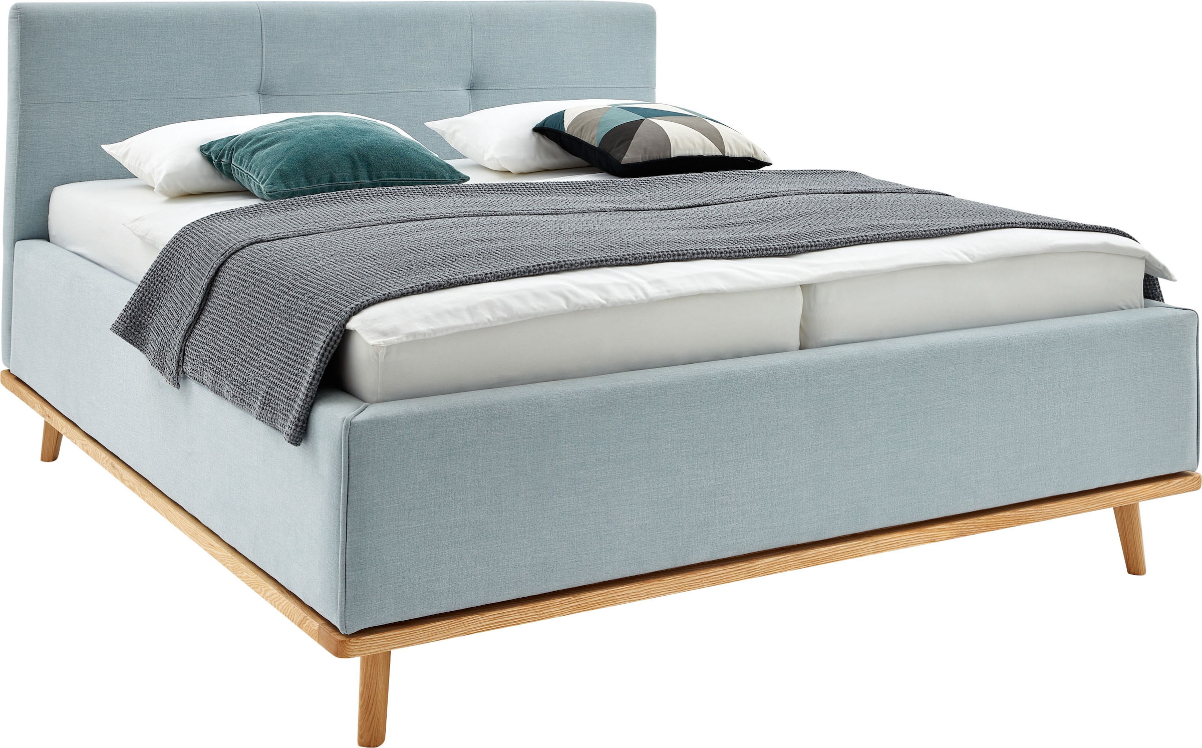 Musterring Polsterbett »Delphi erhältlich in der Breite 160cm und 180cm« Eicherahmen massiv, Kopfteil mit Steppung