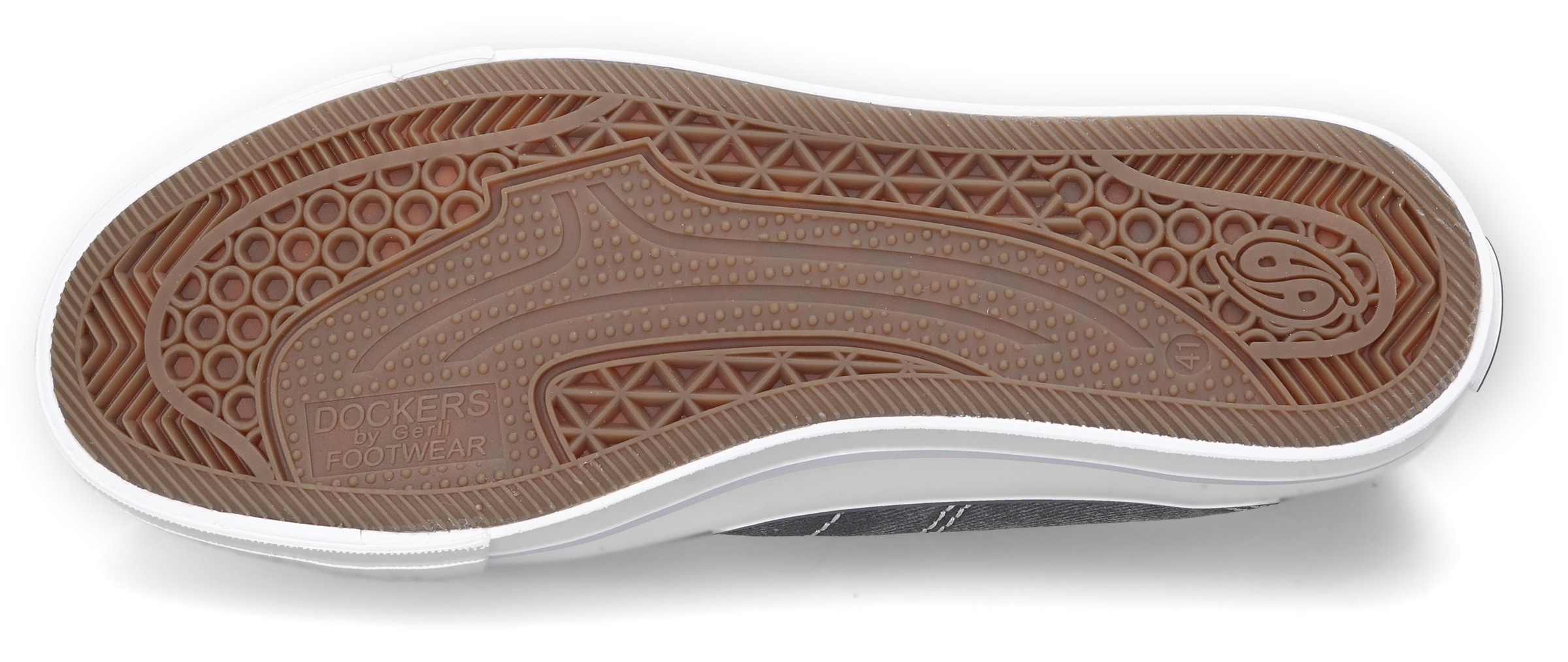 Dockers by Gerli Slip-On Sneaker, Freizeitschuh, Retro Sneaker, Fake Schnürung, in cooler Jeansoptik