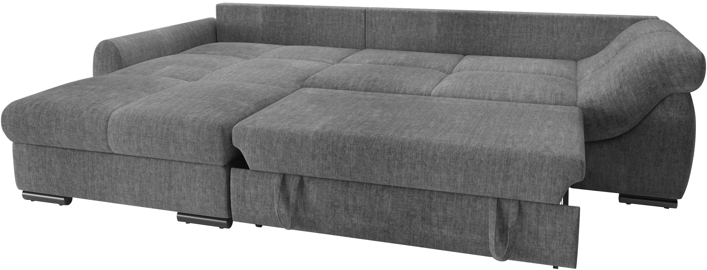 Mr. Couch Ecksofa »Livorno L-Form«, inkl. Hochschläfer-Bettauszug, XL-Bettkasten weiß beschichtet