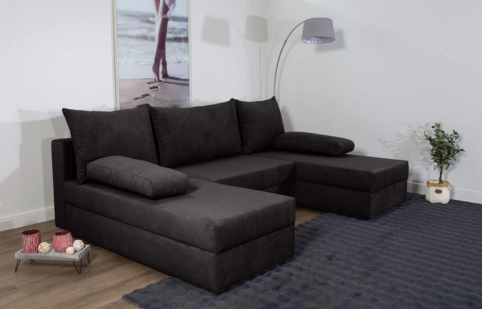 COLLECTION AB Wohnlandschaft »Pico U-Form«, Wohnlandschaft,2 X Ottomane,Polyätherschaum Polsterung