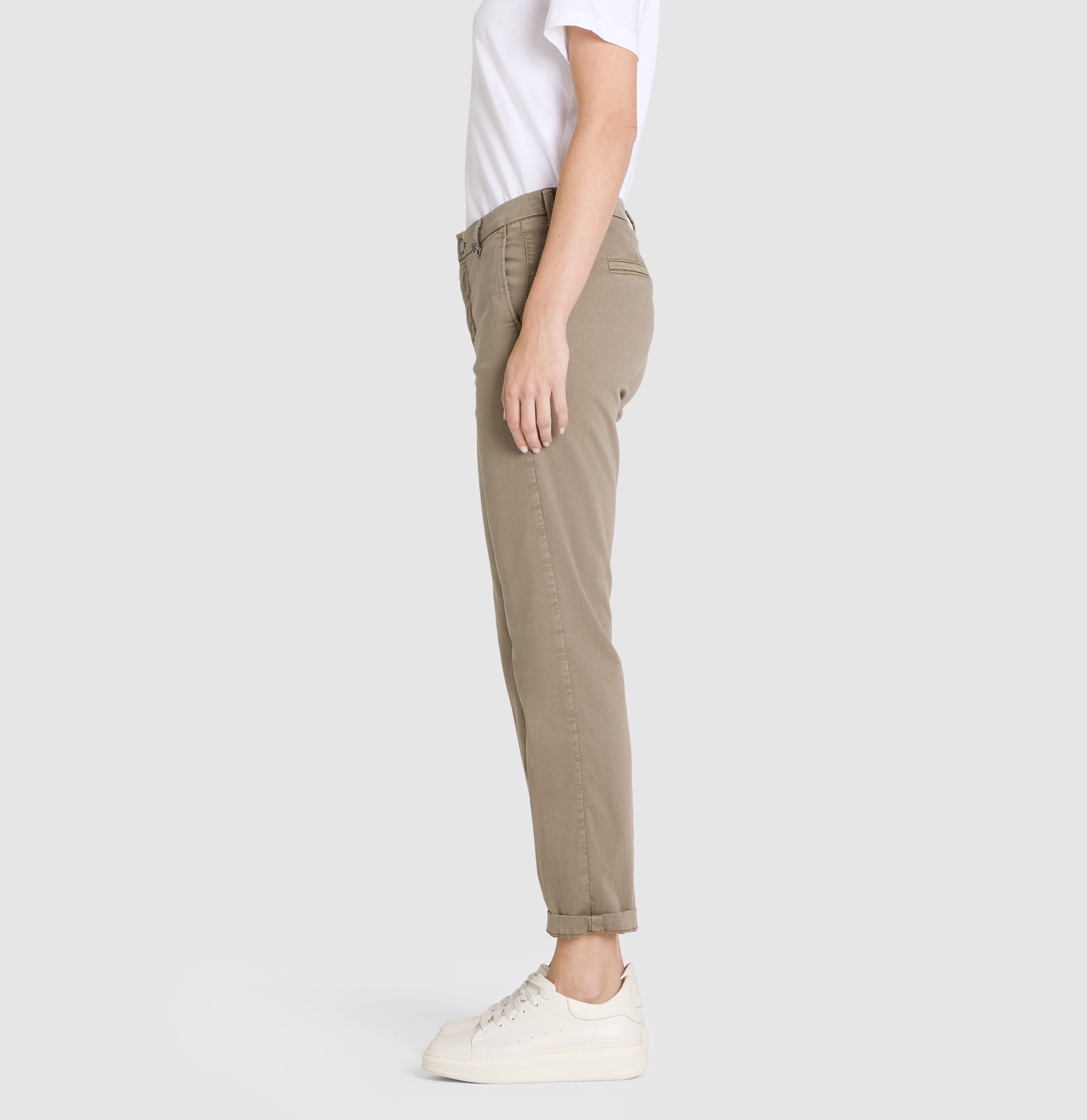 MAC Chinohose »CHINO turn up«, mit dezentem Glanz, elegant und sportiv zugleich