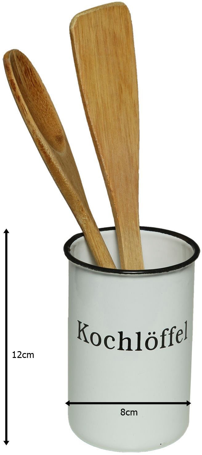 Ambiente Haus Dose »Kochlöffeltopf aus Emaille in Antikweiß«, (1 St.)